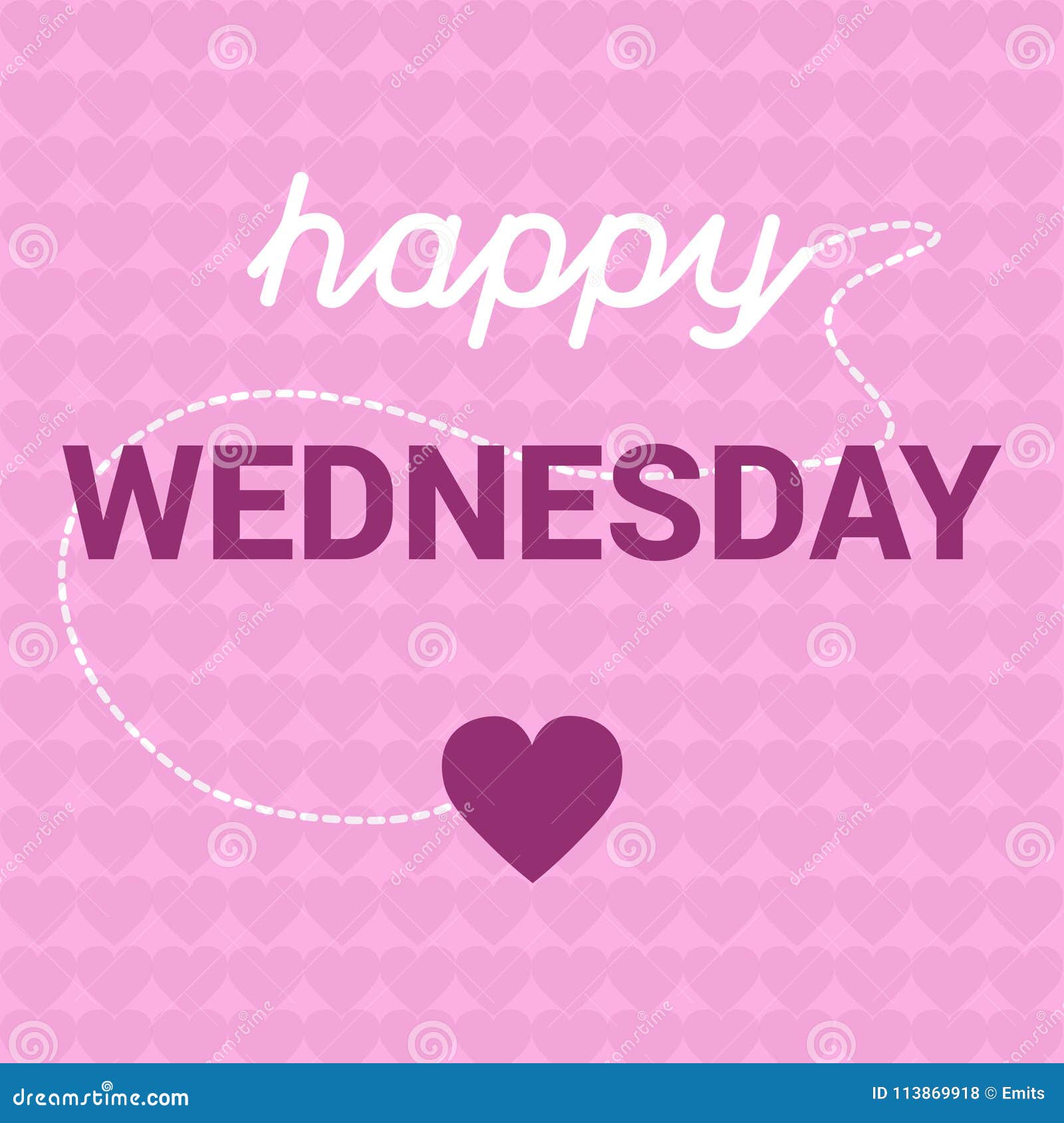 Happy Wednesday Motivation with Hearts Message Concept Stock ...