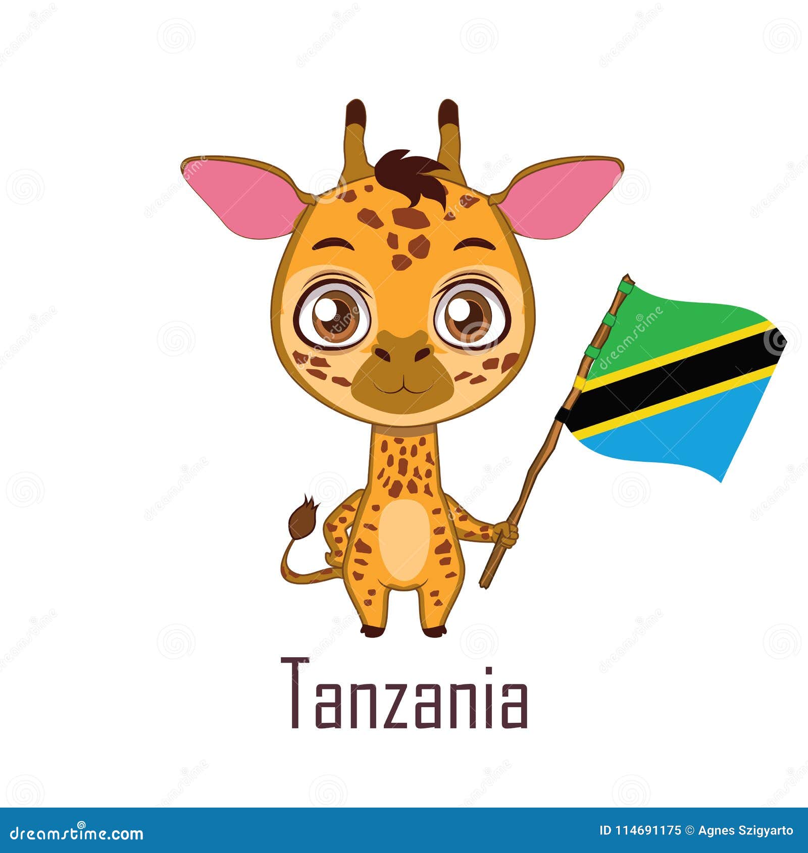 National Animal Giraffe Holding the Flag of Tanzania Stock Vector - Illustration of fabric, official: 114691175 National Animal Giraffe Holding the Flag of Tanzania Stock Vector - Illustration of fabric, official: 114691175