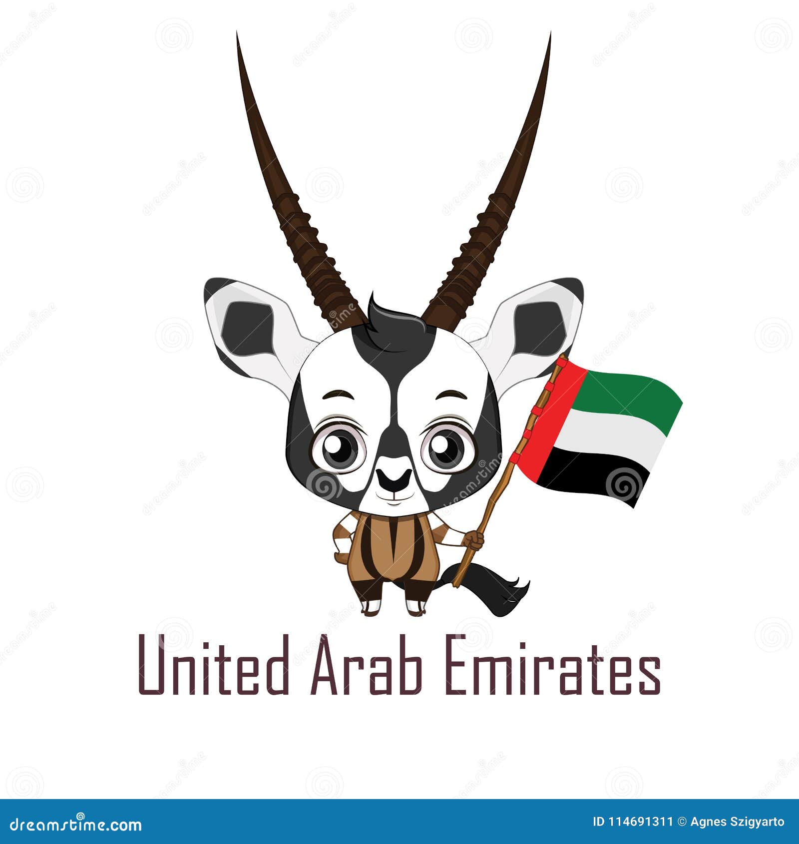 National Animal Oryx Holding the Flag of United Arab Emirates Stock Vector - Illustration of nation, fabric: 114691311 National Animal Oryx Holding the Flag of United Arab Emirates Stock Vector - Illustration of nation, fabric: 114691311