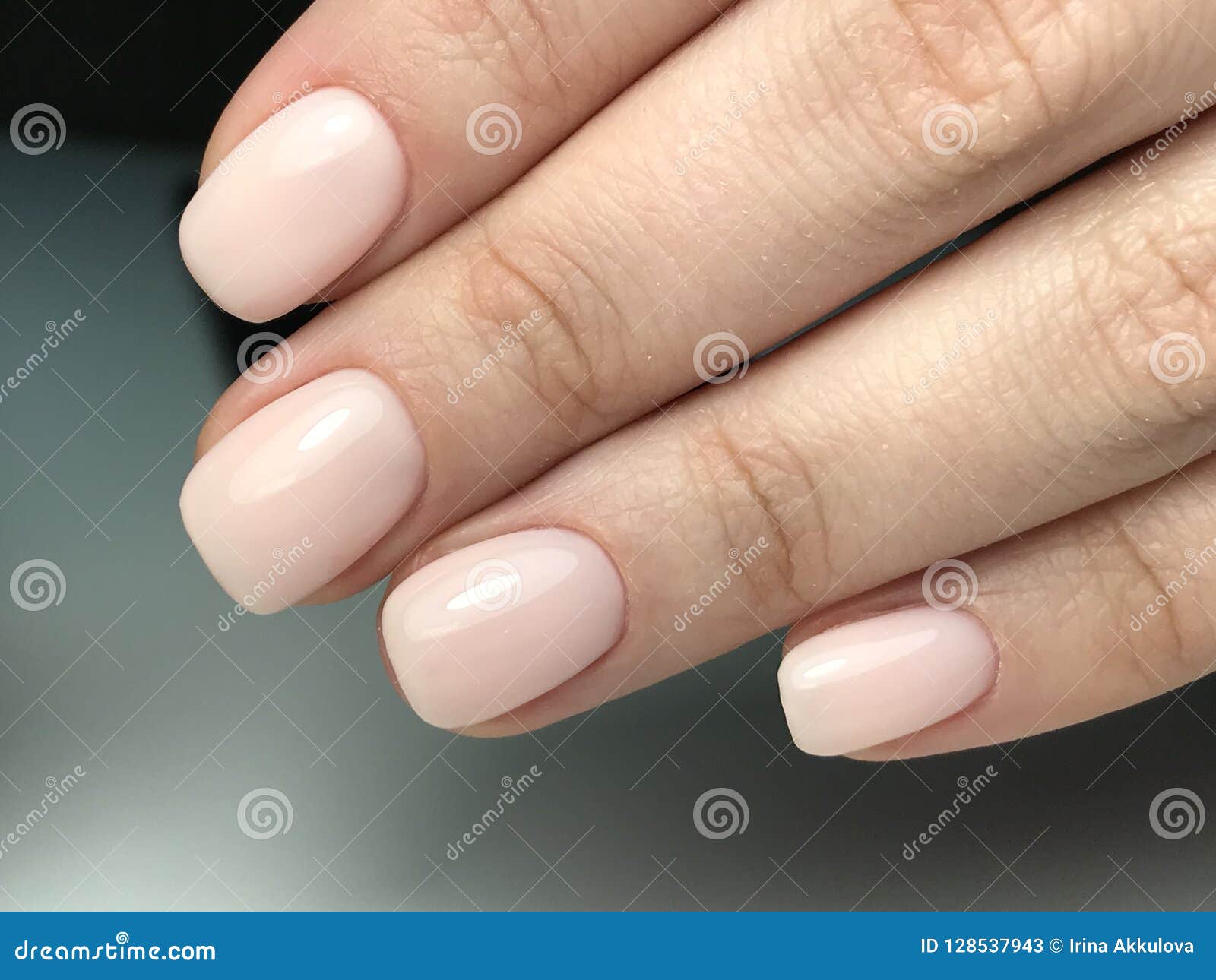 Cute Natural Nails with Gel Polish Stock Image - Image of winter, pedicure:  128537943