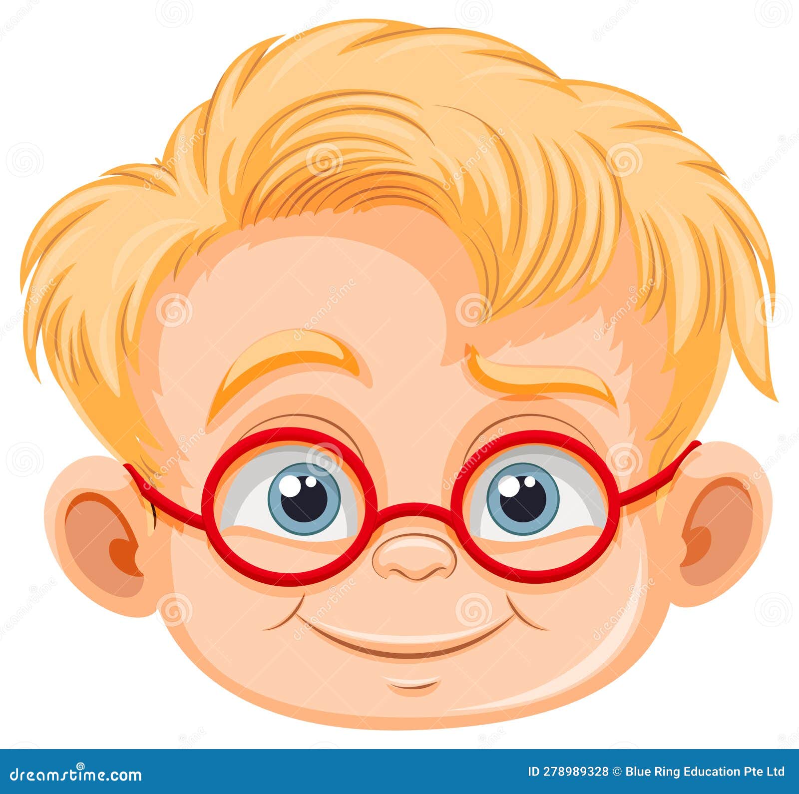 Nerdy Cartoon Brain With Glasses 105285437