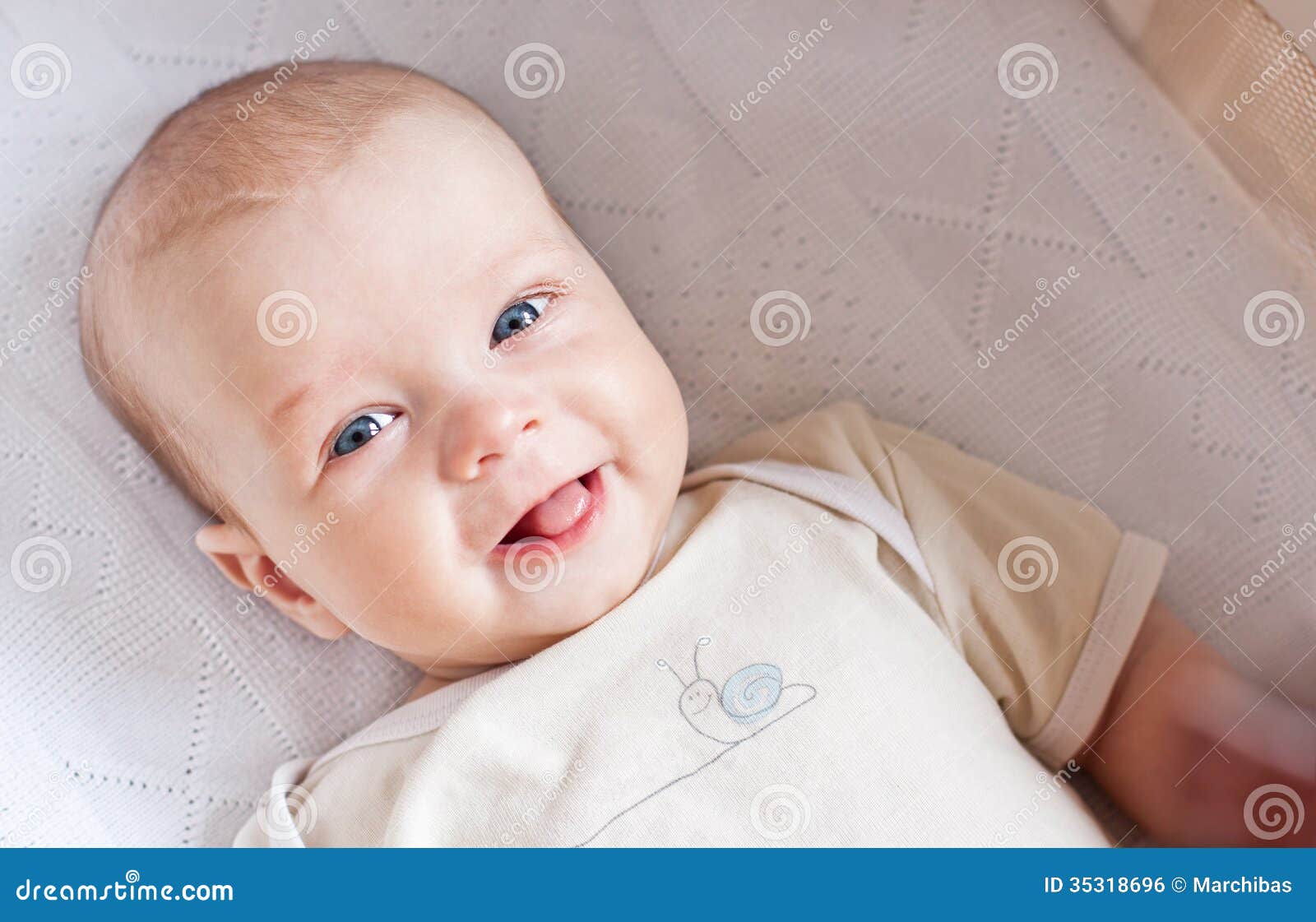 Cute newborn baby smiling stock photo. Image of beautiful - 35318696