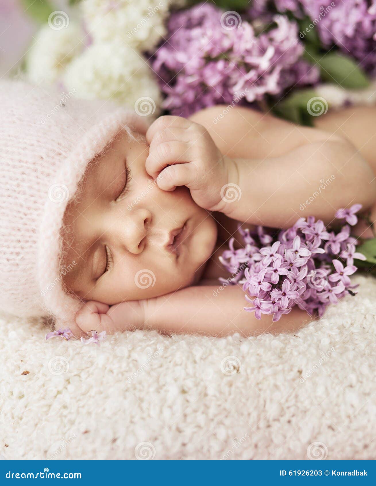 Cute Newborn Child Sleeping on the Carpet Stock Image Image of happy