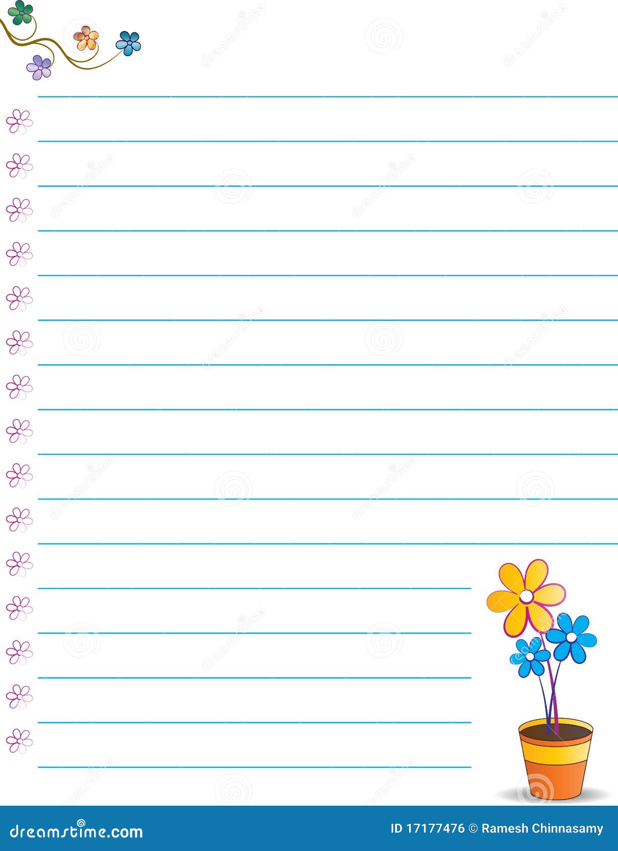 cute note paper stock illustration image of colour blue