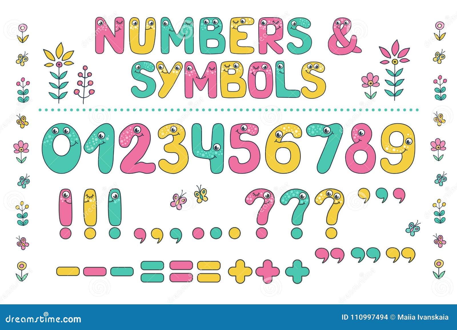 Cute Number and Punctuation Marks Stock Vector - Illustration of baby, drawing: 110997494 Cute Number and Punctuation Marks Stock Vector - Illustration of baby, drawing: 110997494