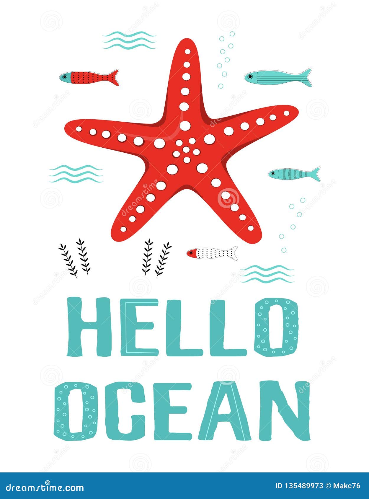 Cute ocean cards stock vector. Illustration of starfish - 135489973