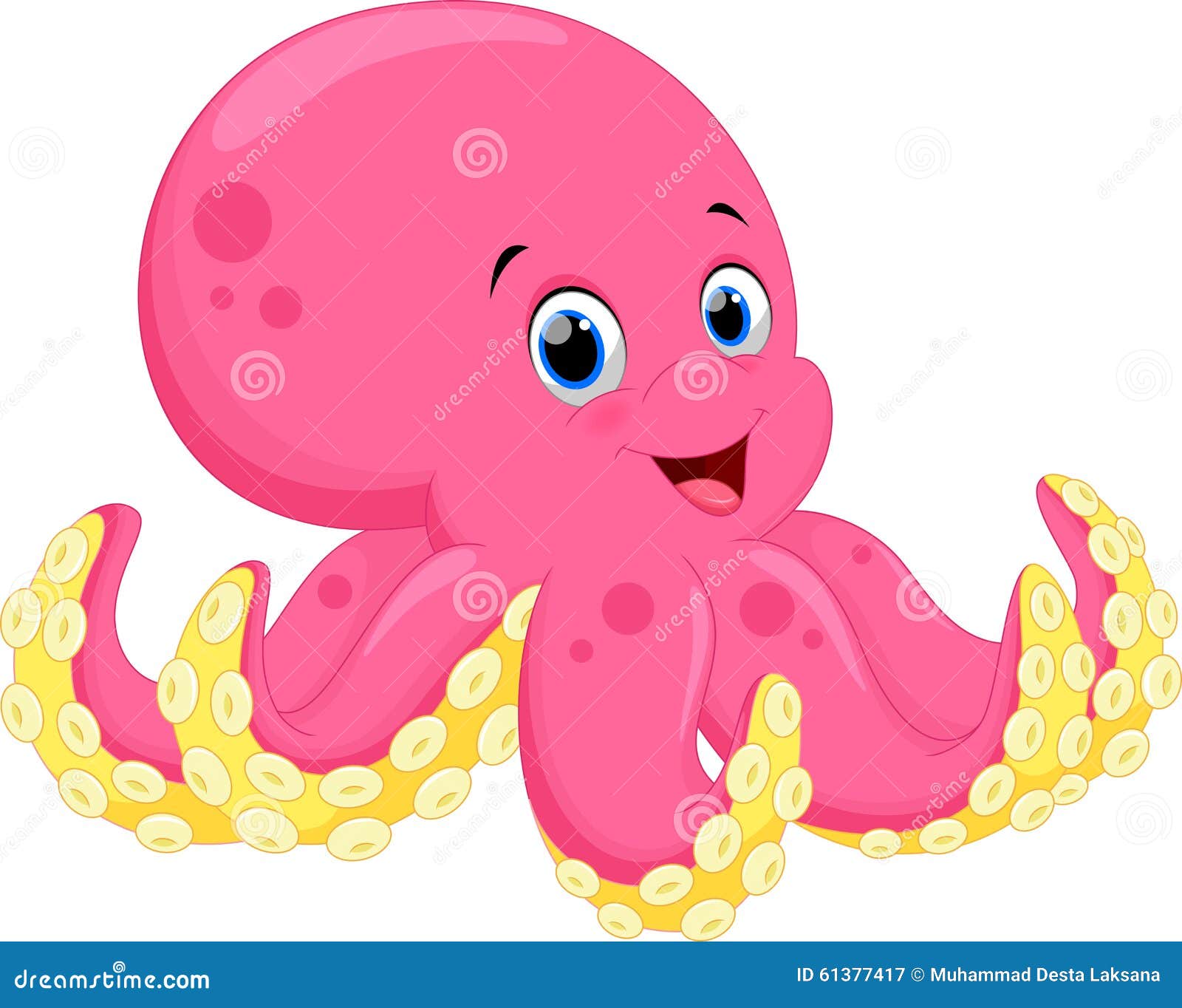 cute octopus cartoon with mustache