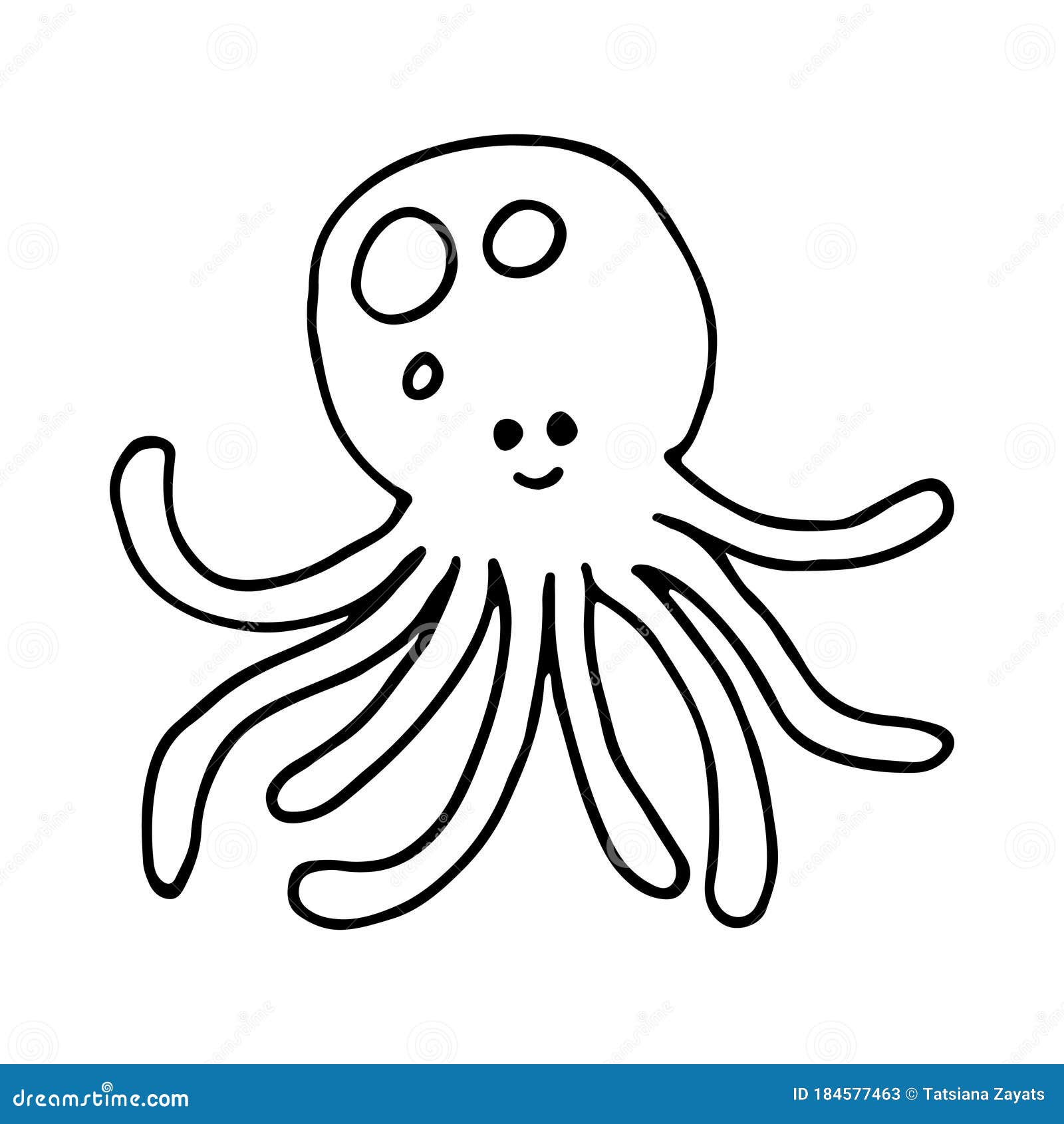 Cute Octopus Isolated Doodle Outline Illustration. Cartoon Character Thin Line Drawing on White Background Stock Vector - Illustration of diving, marine: 184577463 Cute Octopus Isolated Doodle Outline Illustration. Cartoon Character Thin Line Drawing on White Background Stock Vector - Illustration of diving, marine: 184577463
