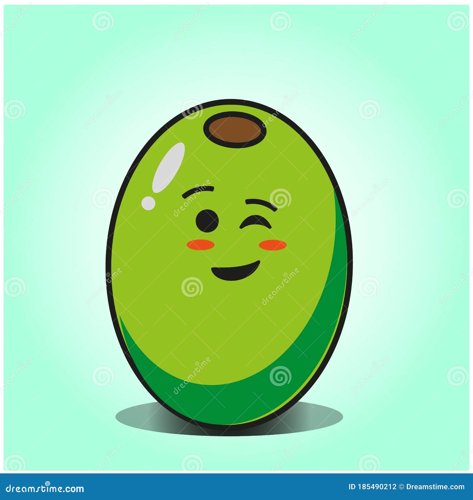 Cute Olive Cartoon Mascot Character Vector Design Stock Vector