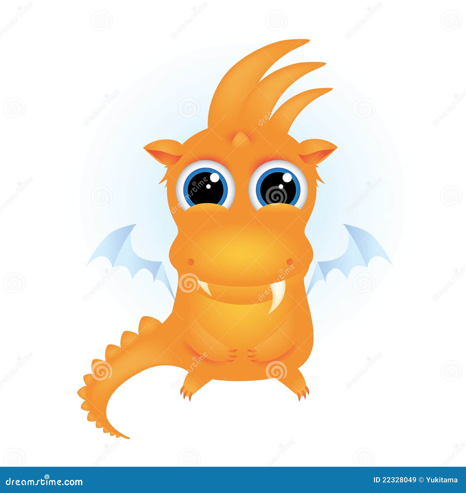 Cute orange cartoon dragon stock vector. Illustration of funny 22328049