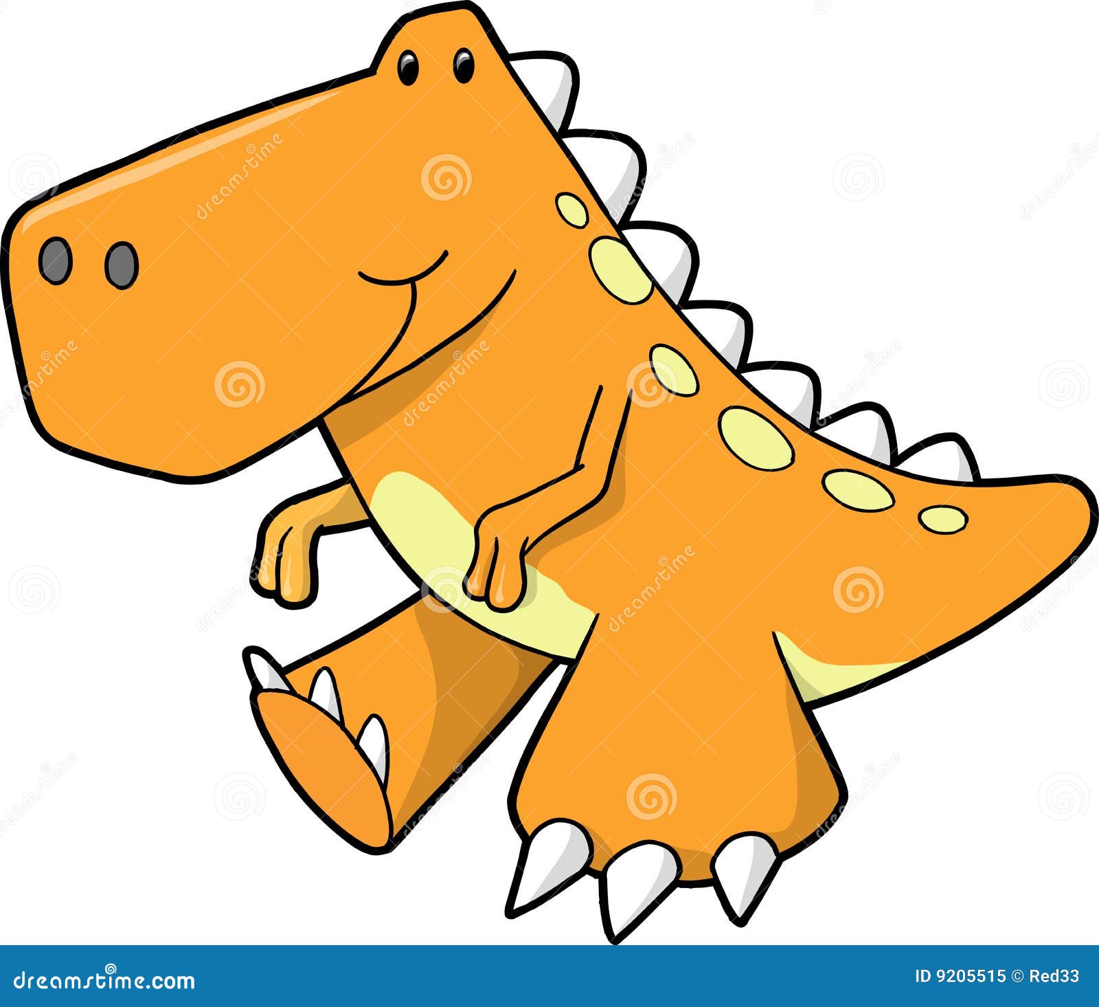 Cute Orange Dinosaur Vector Stock Vector Image 9205515
