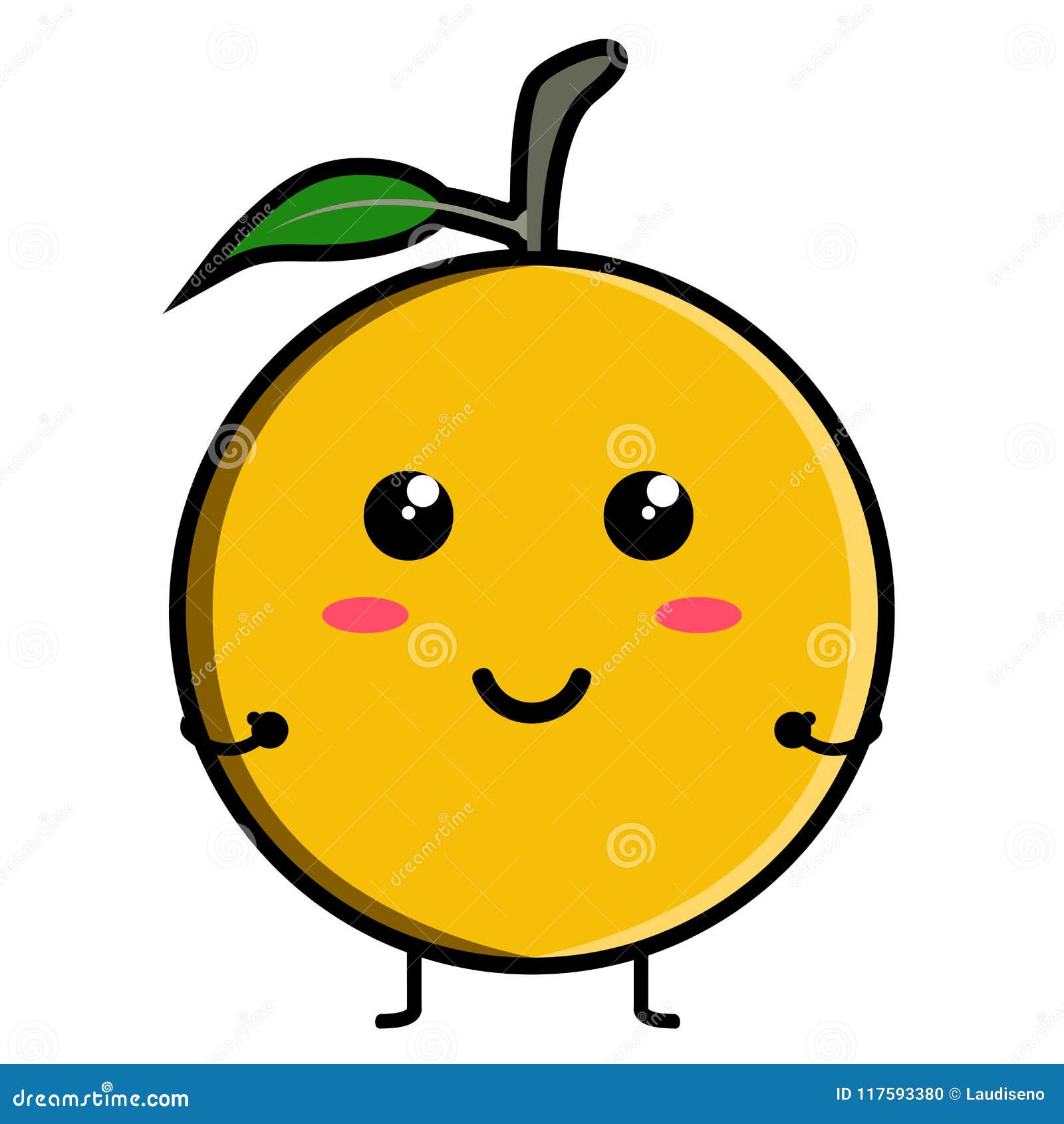 Cute orange emoticon stock vector. Illustration of orange 117593380