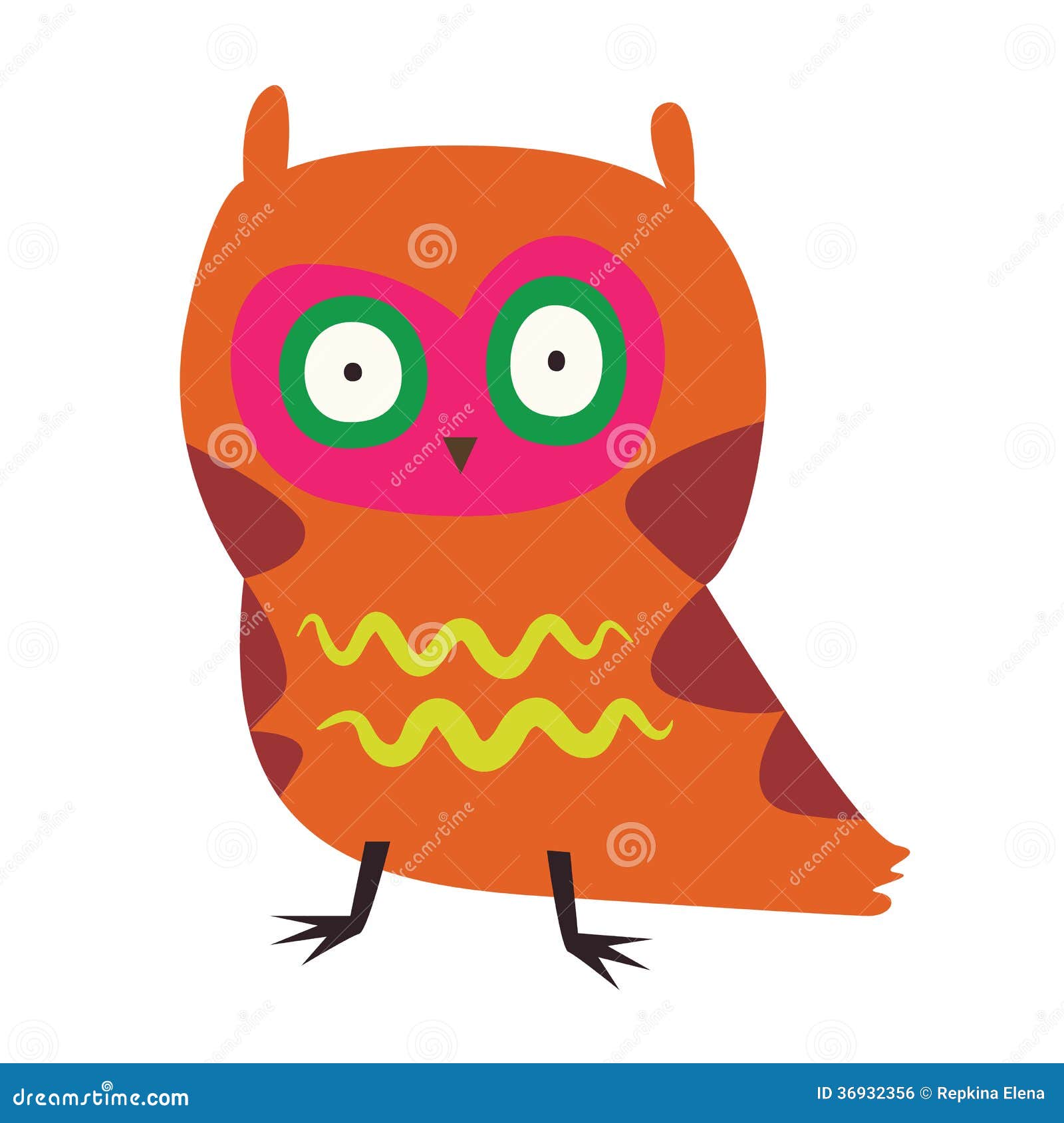 Cute orange owl stock vector. Illustration of cloud, humor 36932356