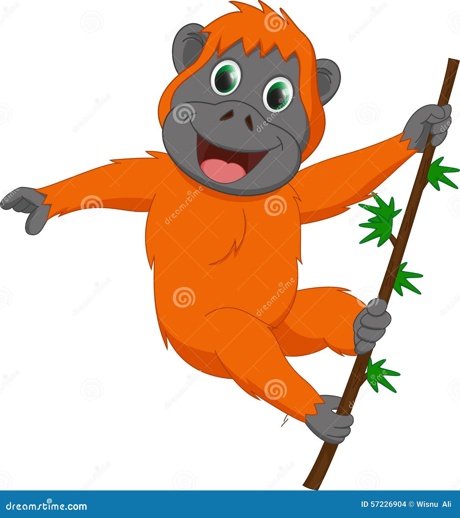  Cute  Orangutan  Cartoon  Hanging Stock Vector Illustration 