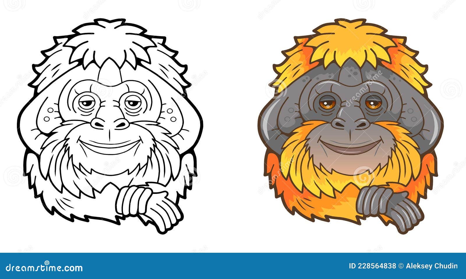 Cute Orangutan Monkey, Funny Illustration Stock Illustration - Illustration  of wildlife, character: 228564838