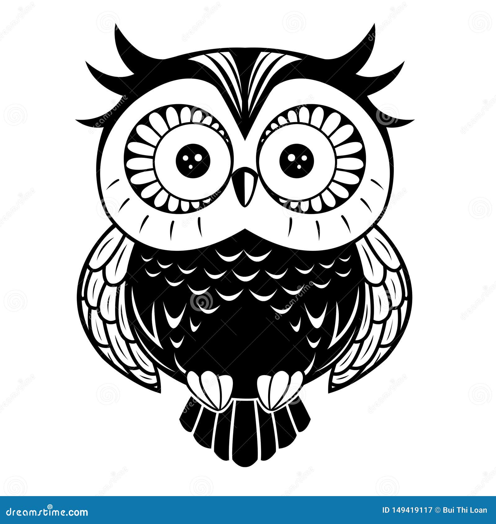 Owl Stock Vector Illustration Of Design Black Cartoon