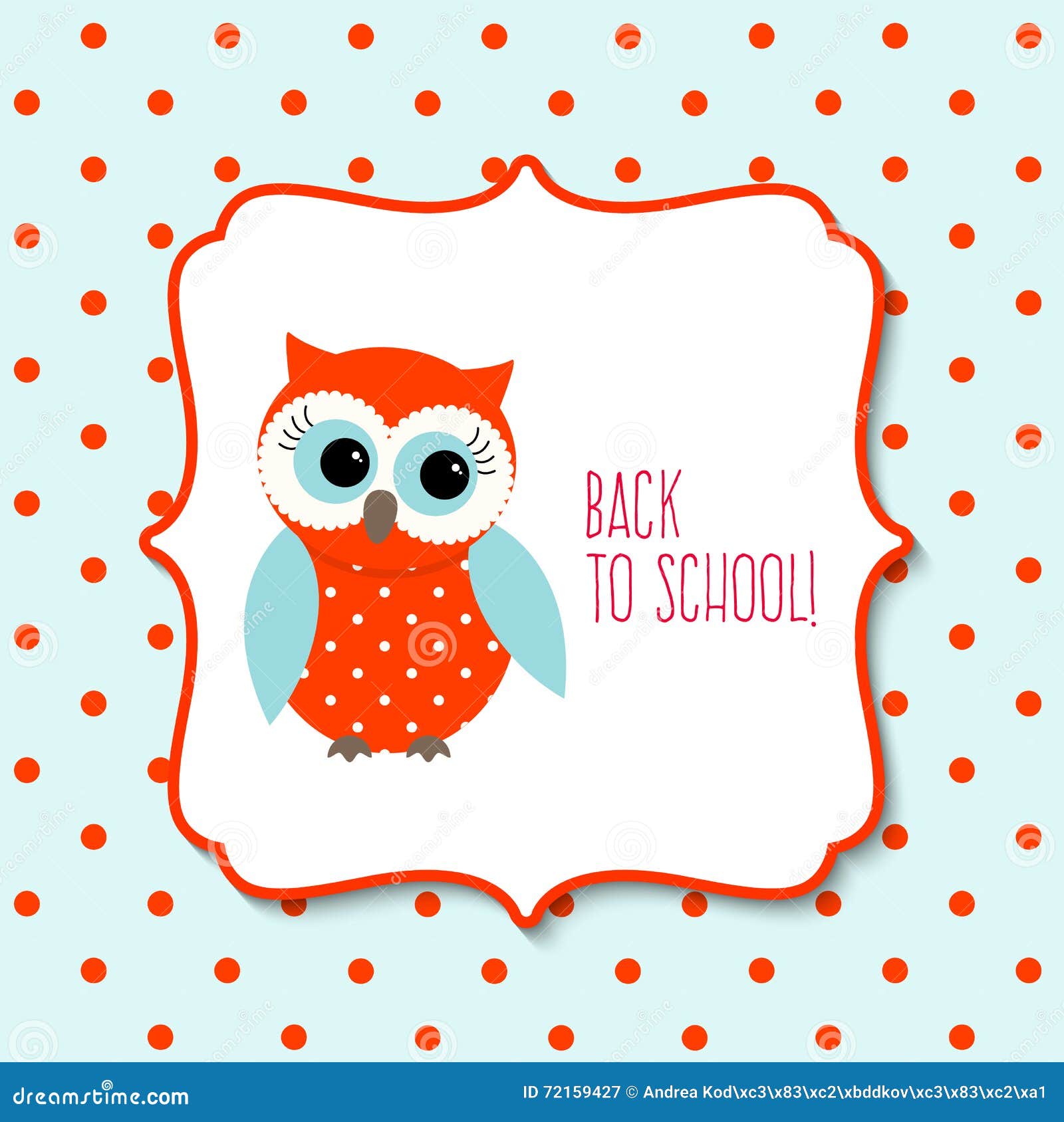 Cute Owl With Text Back To School Illustration Stock Vector