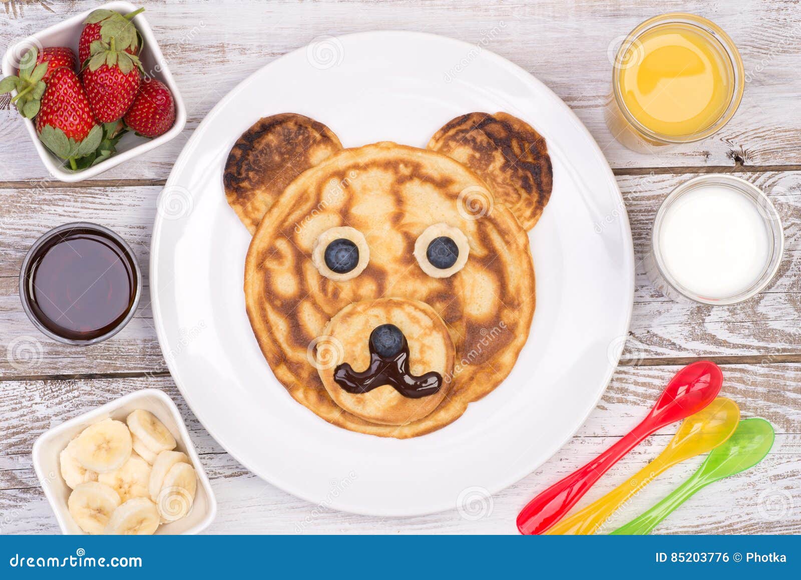 Cute Pancake in Shape of a Bear Stock Photo Image of child, fresh