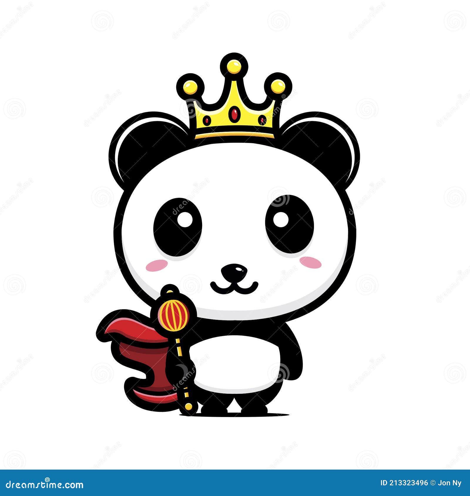 The Cute Panda Animal Cartoon Character Becomes King Wearing a Crown Stock Vector - Illustration of asian, jungle: 213323496 The Cute Panda Animal Cartoon Character Becomes King Wearing a Crown Stock Vector - Illustration of asian, jungle: 213323496