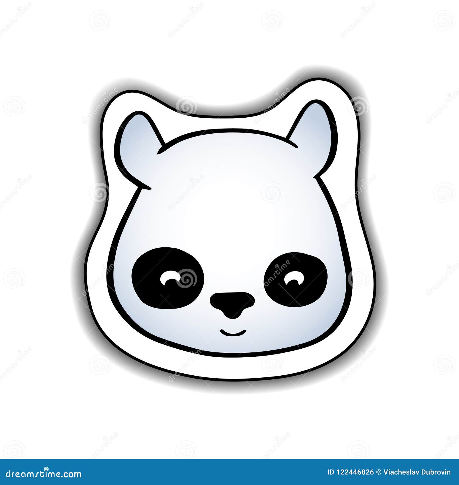 Animated cute panda stickers, white background