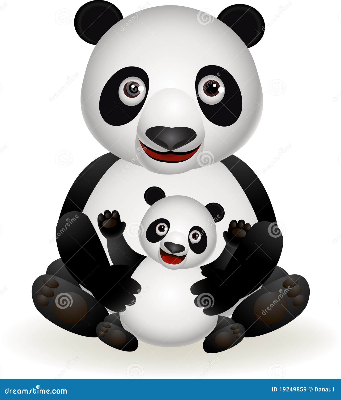 Cute Panda And Baby Panda Stock Vector Illustration Of Baby