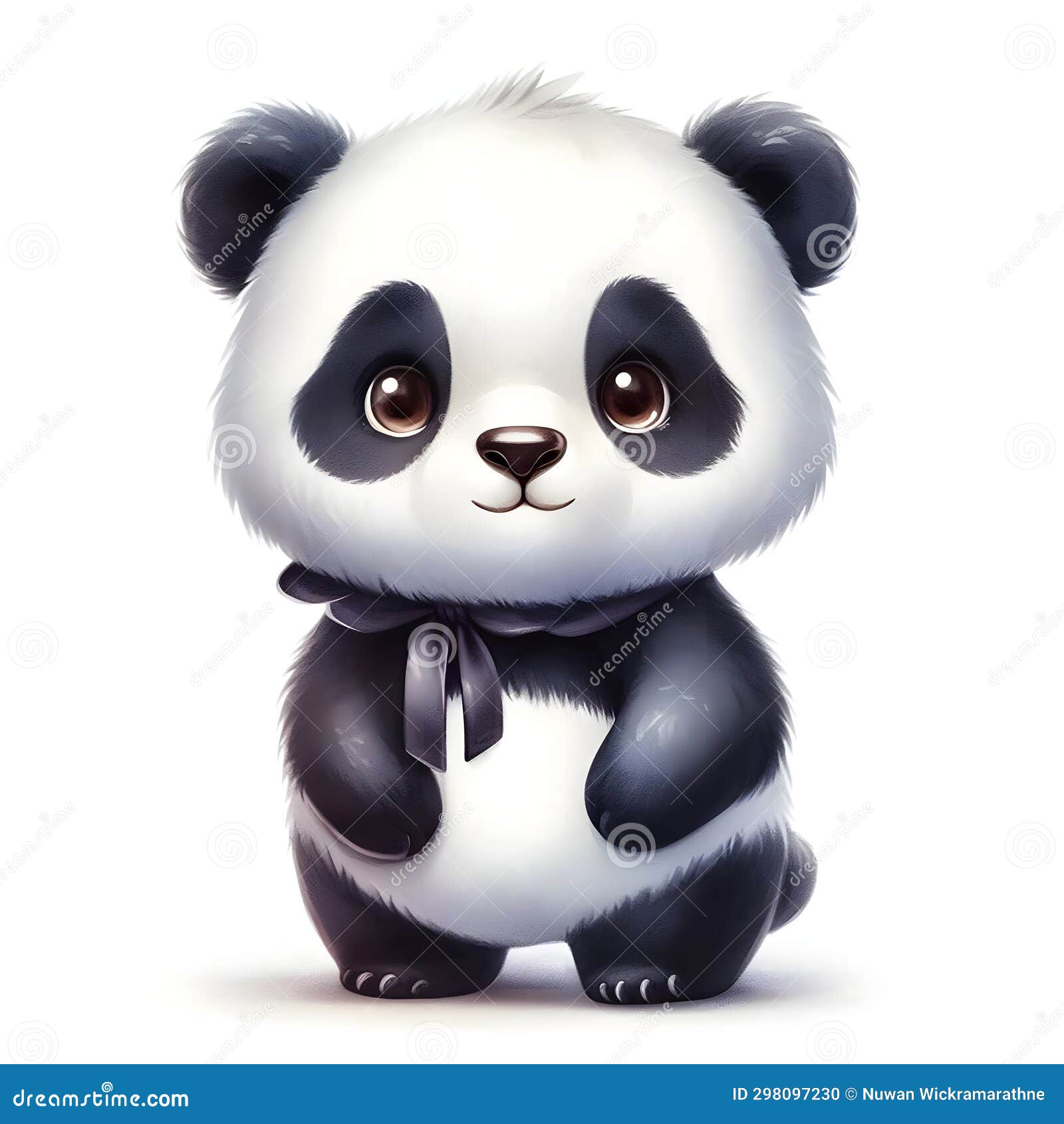 cute panda bear  on white background.  .