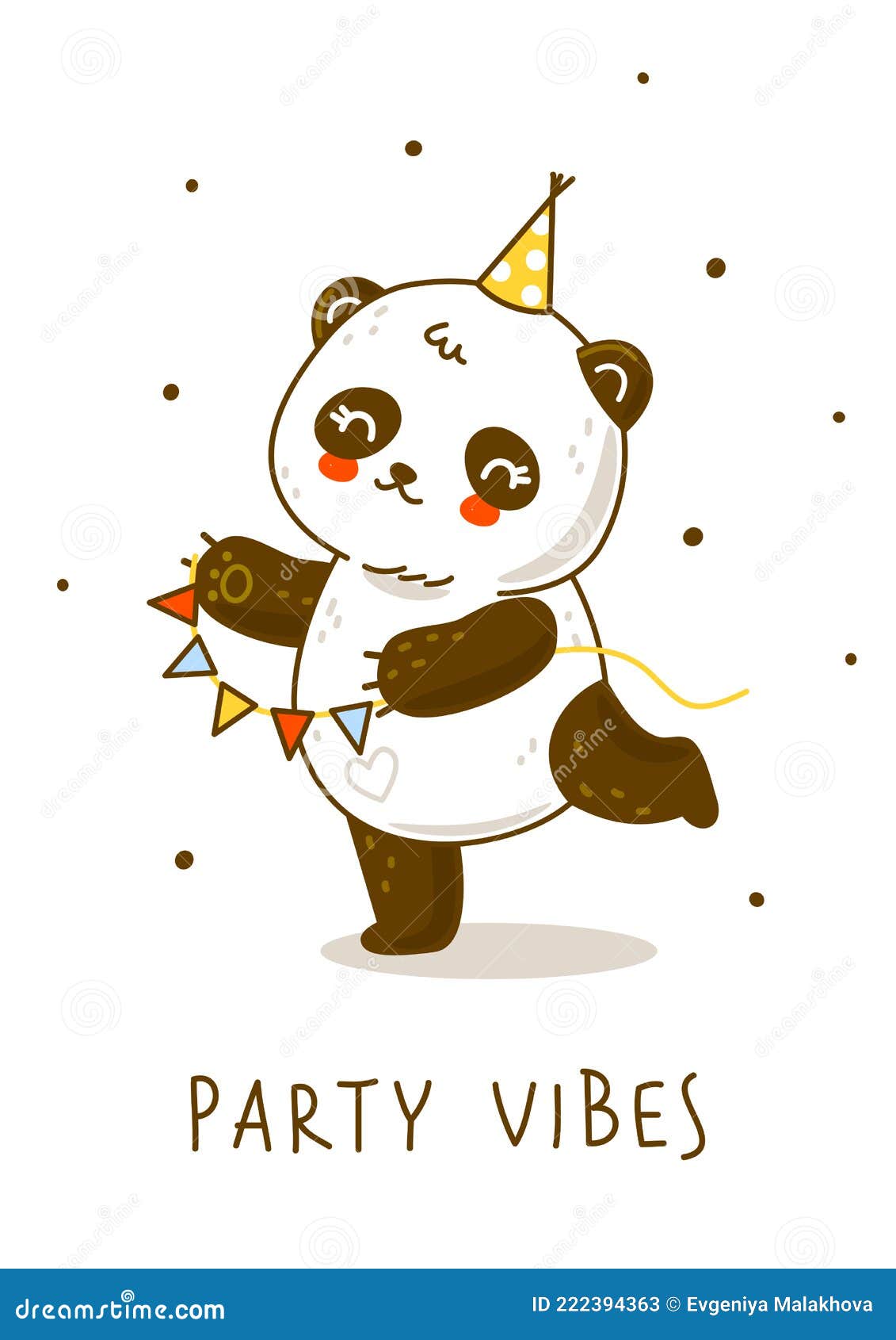 Cute Panda Bear with Party Flags Isolated on White - Cartoon Character for Happy Birthday Design Stock Vector - Illustration of card, isolated: 222394363 Cute Panda Bear with Party Flags Isolated on White - Cartoon Character for Happy Birthday Design Stock Vector - Illustration of card, isolated: 222394363
