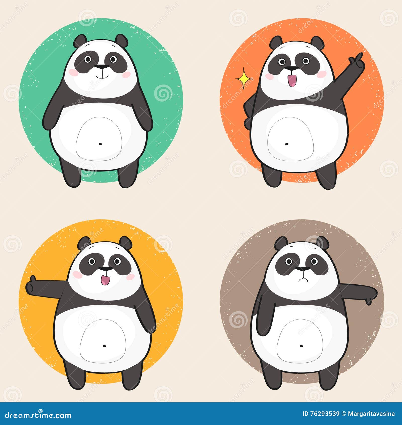 Cute Panda Character with Different Emotions Stock Vector - Illustration of collection, mascot: 76293539 Cute Panda Character with Different Emotions Stock Vector - Illustration of collection, mascot: 76293539