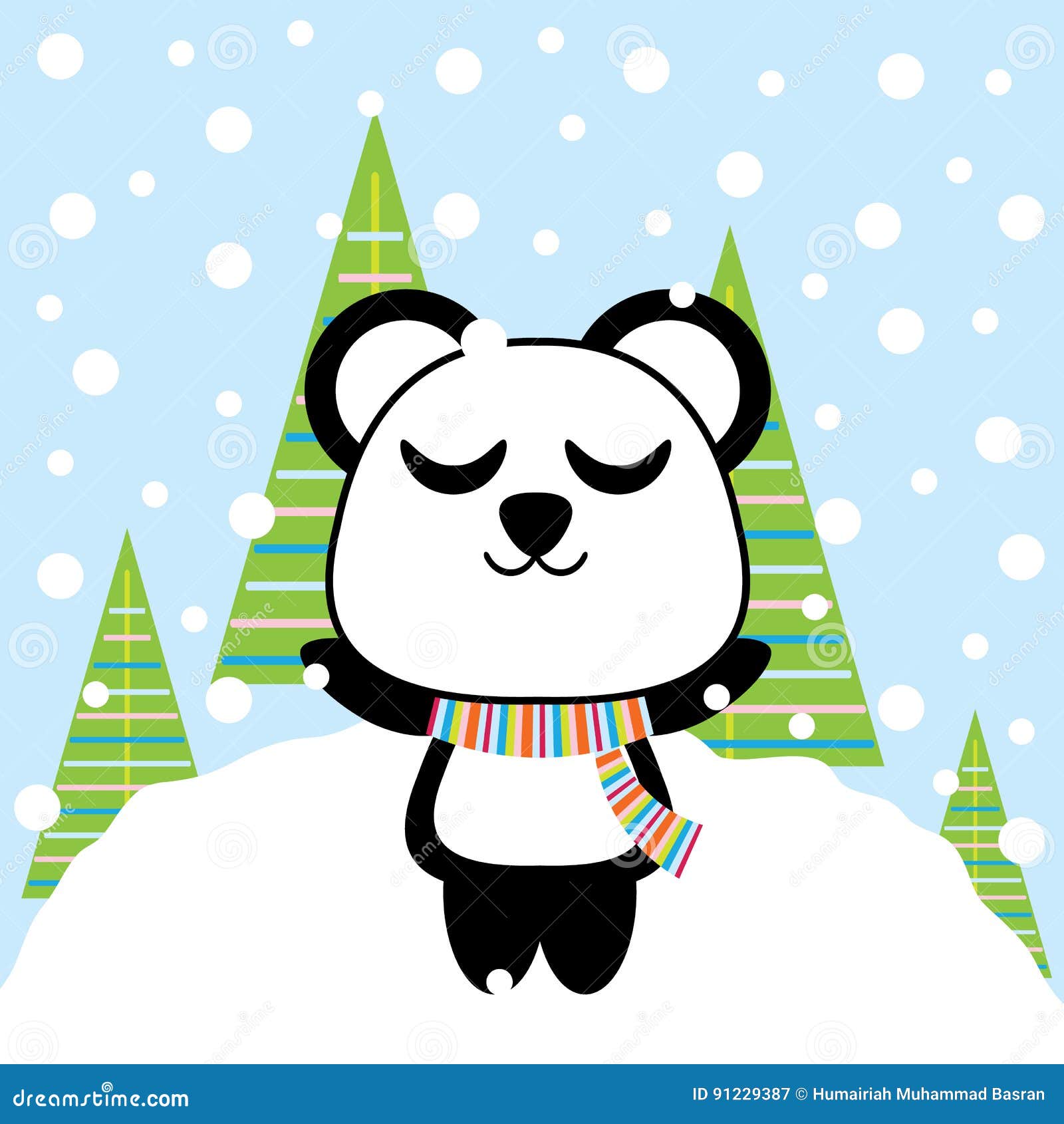 panda bear in snow clip art