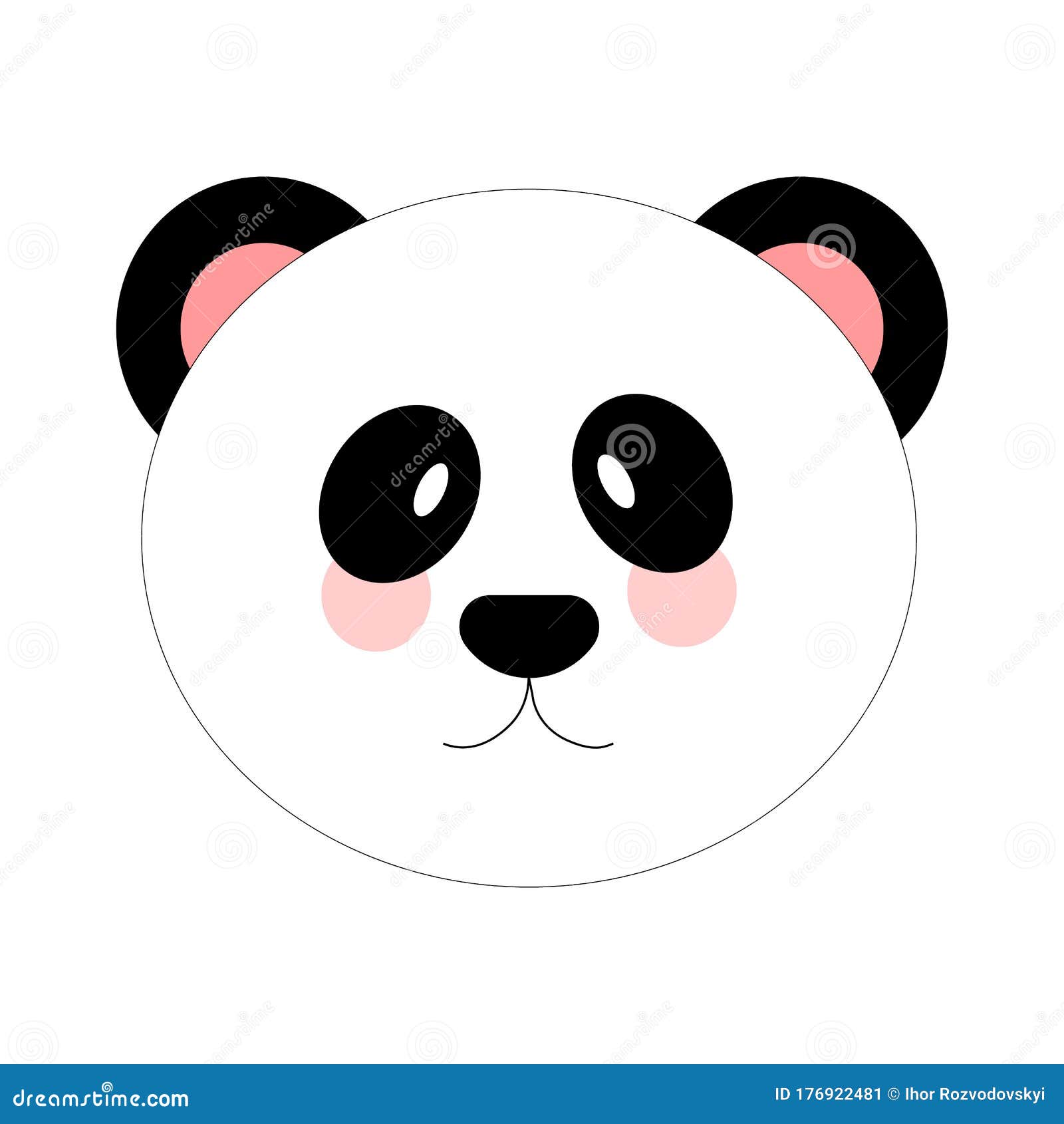 Cute Panda Face. Vector Eps 10 Stock Illustration - Illustration of