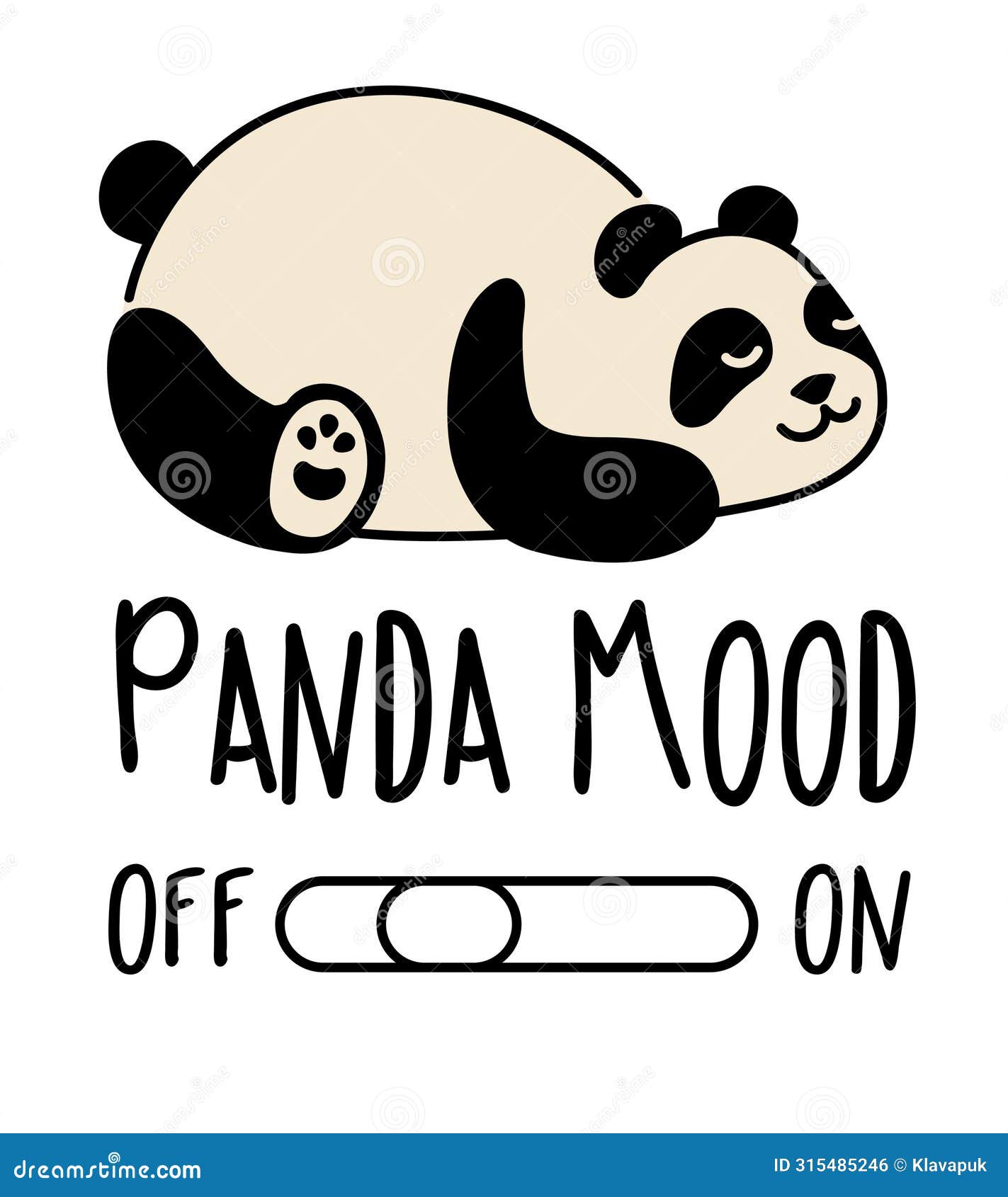 cute panda. simple flat icon with funny inscription. panda mood