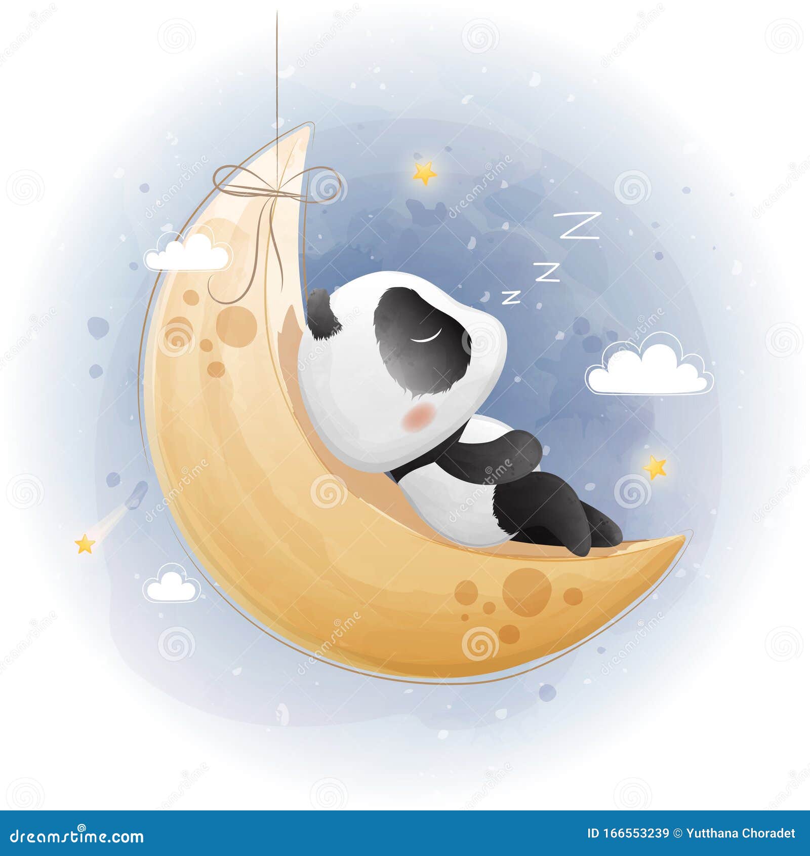 Panda Sleeping On A Branch Cartoon Vector 18812015