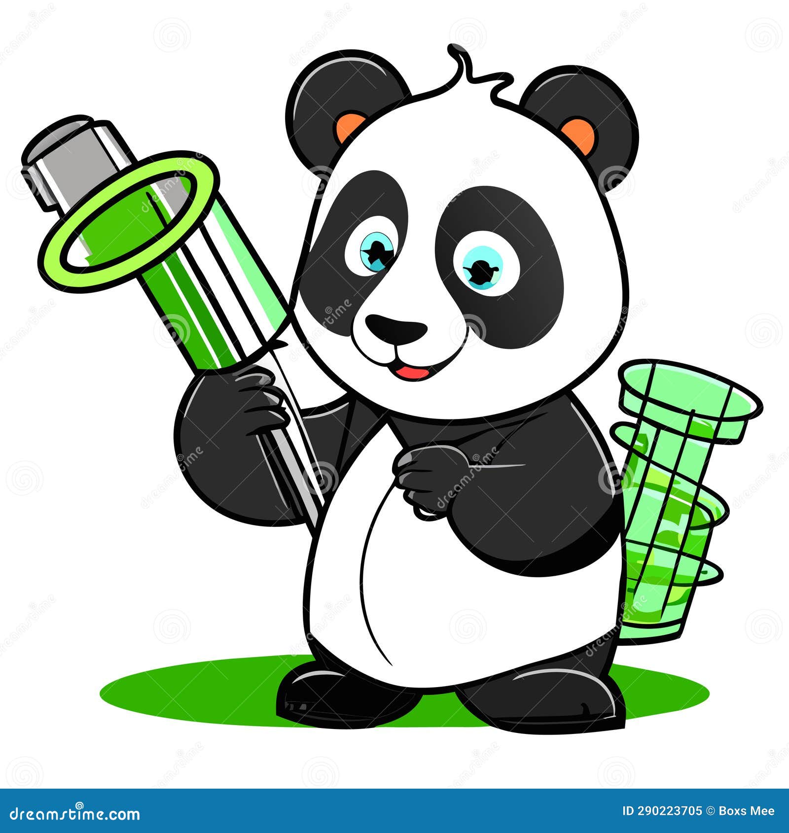 Cute Panda with a Syringe in His Hand, Vector Illustration Generative ...