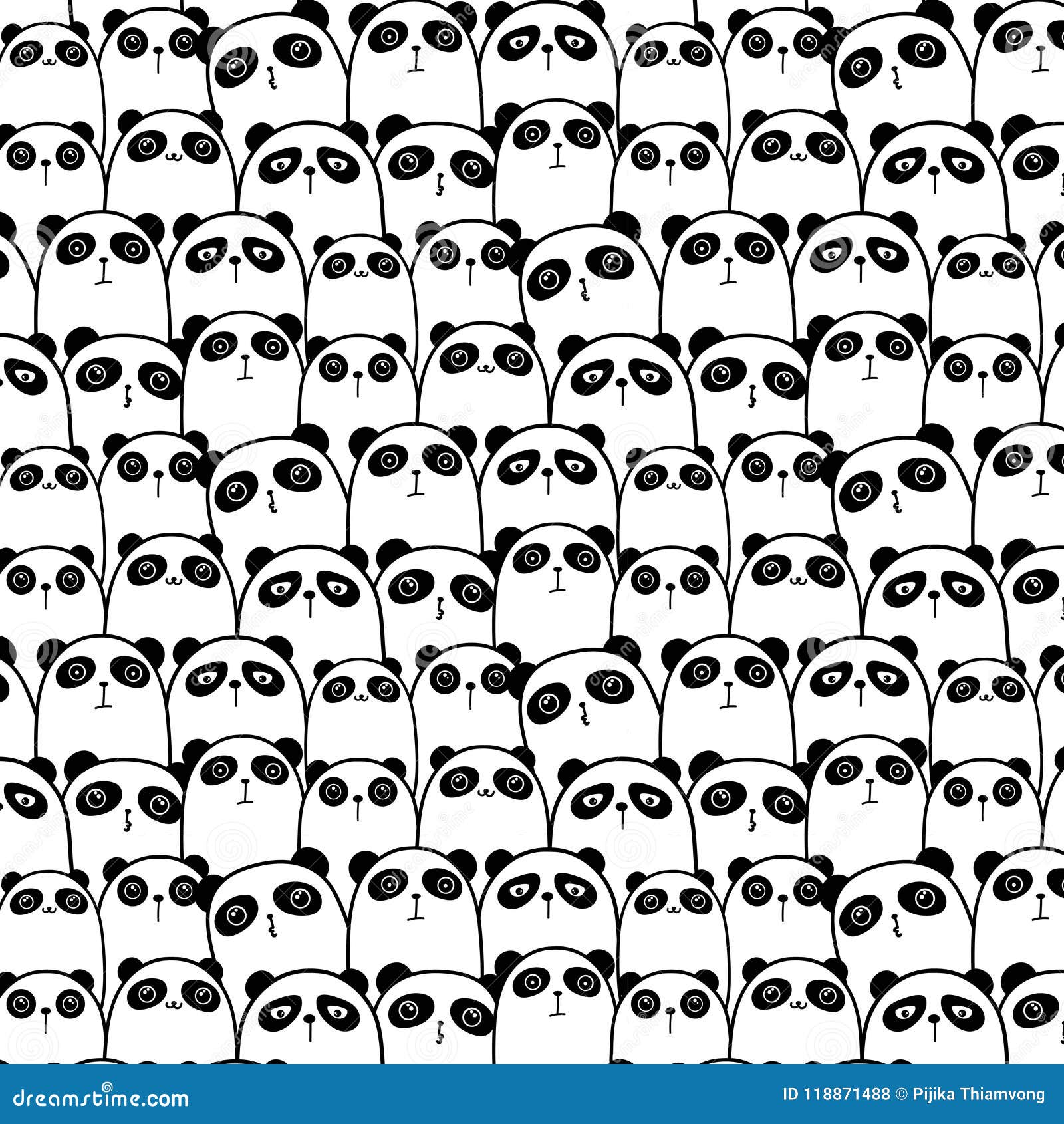 Panda Vector Wallpaper Background | CartoonDealer.com #96131601