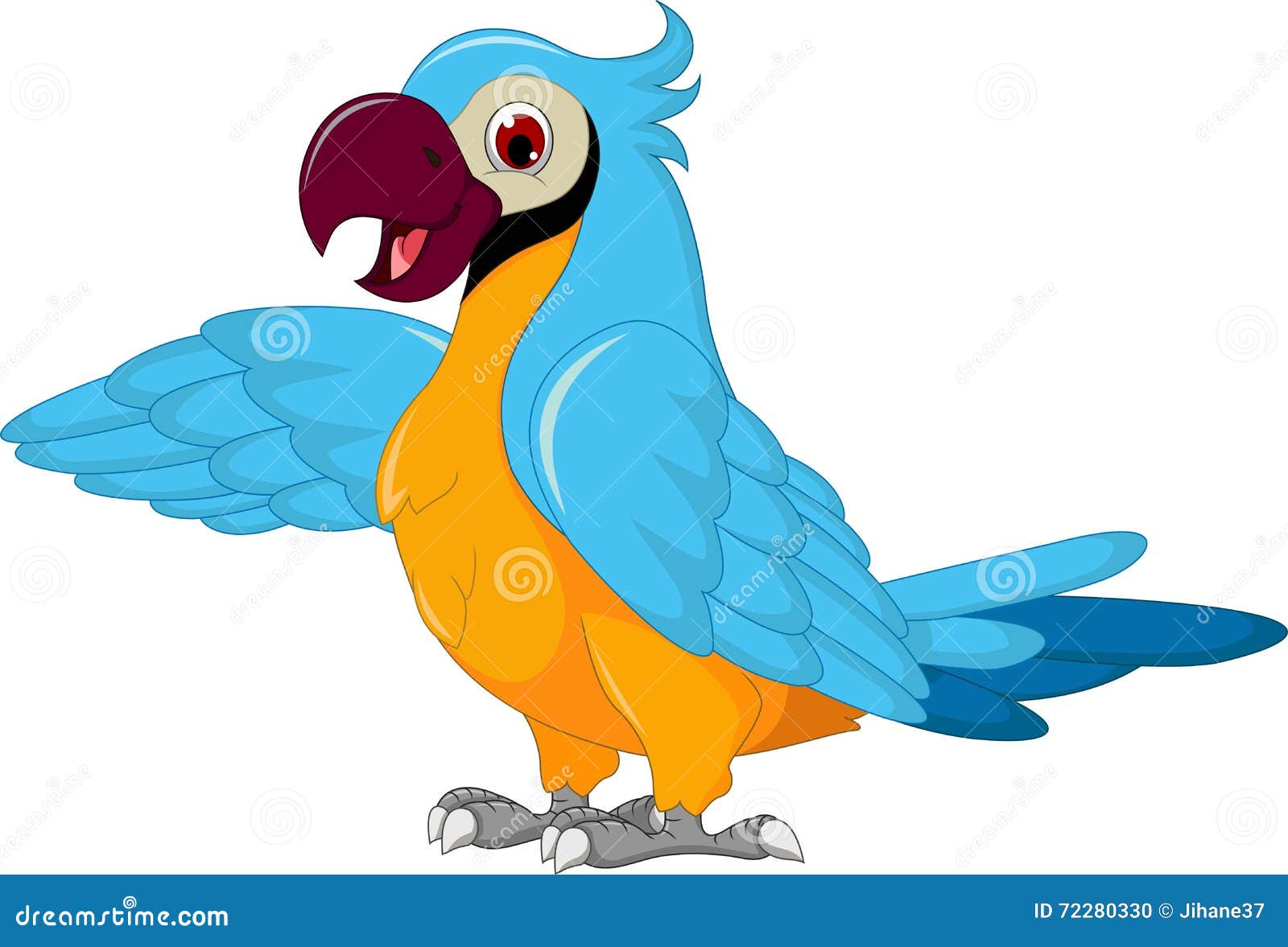 Cute parrot cartoon posing stock illustration. Illustration of ...