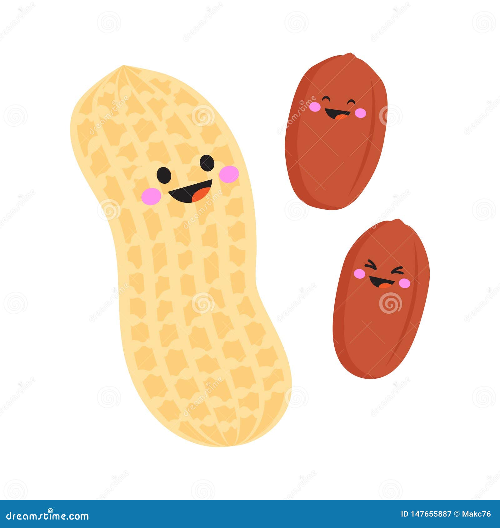 Cute peanut characters stock vector. Illustration of expression 147655887
