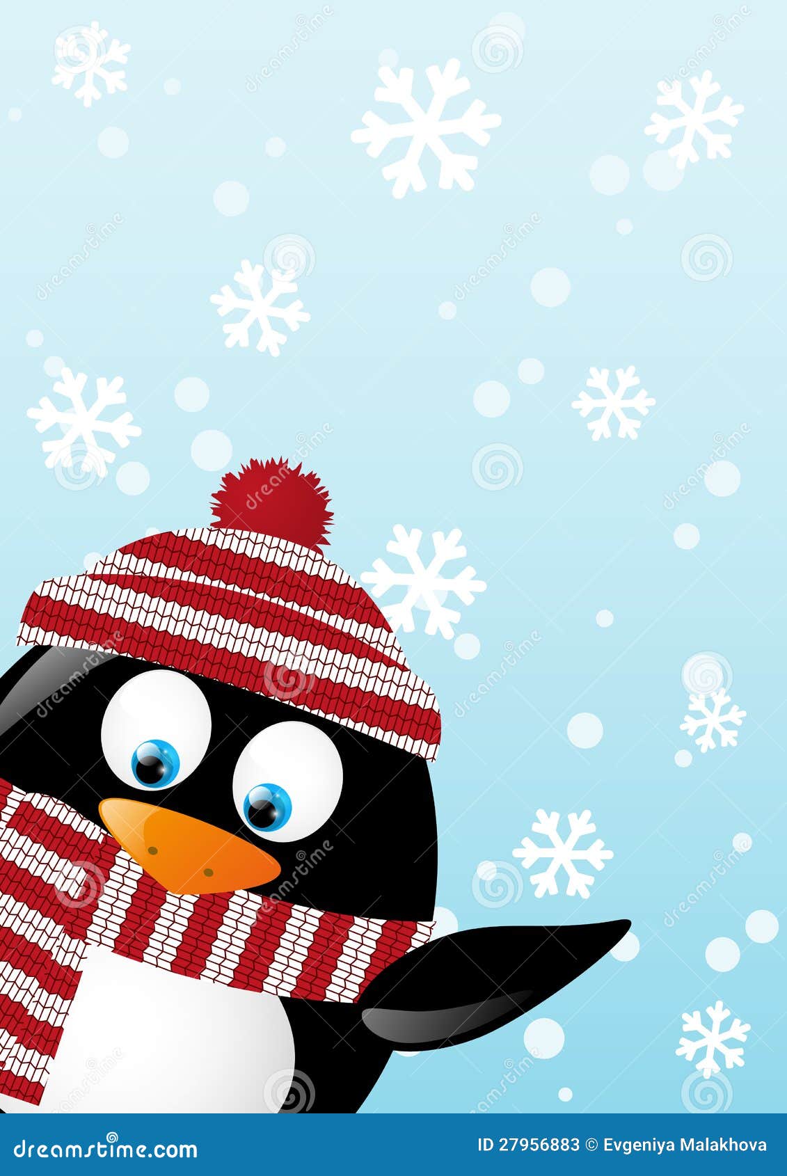Cute Penguin Christmas Card Stock Vector Image 27956883