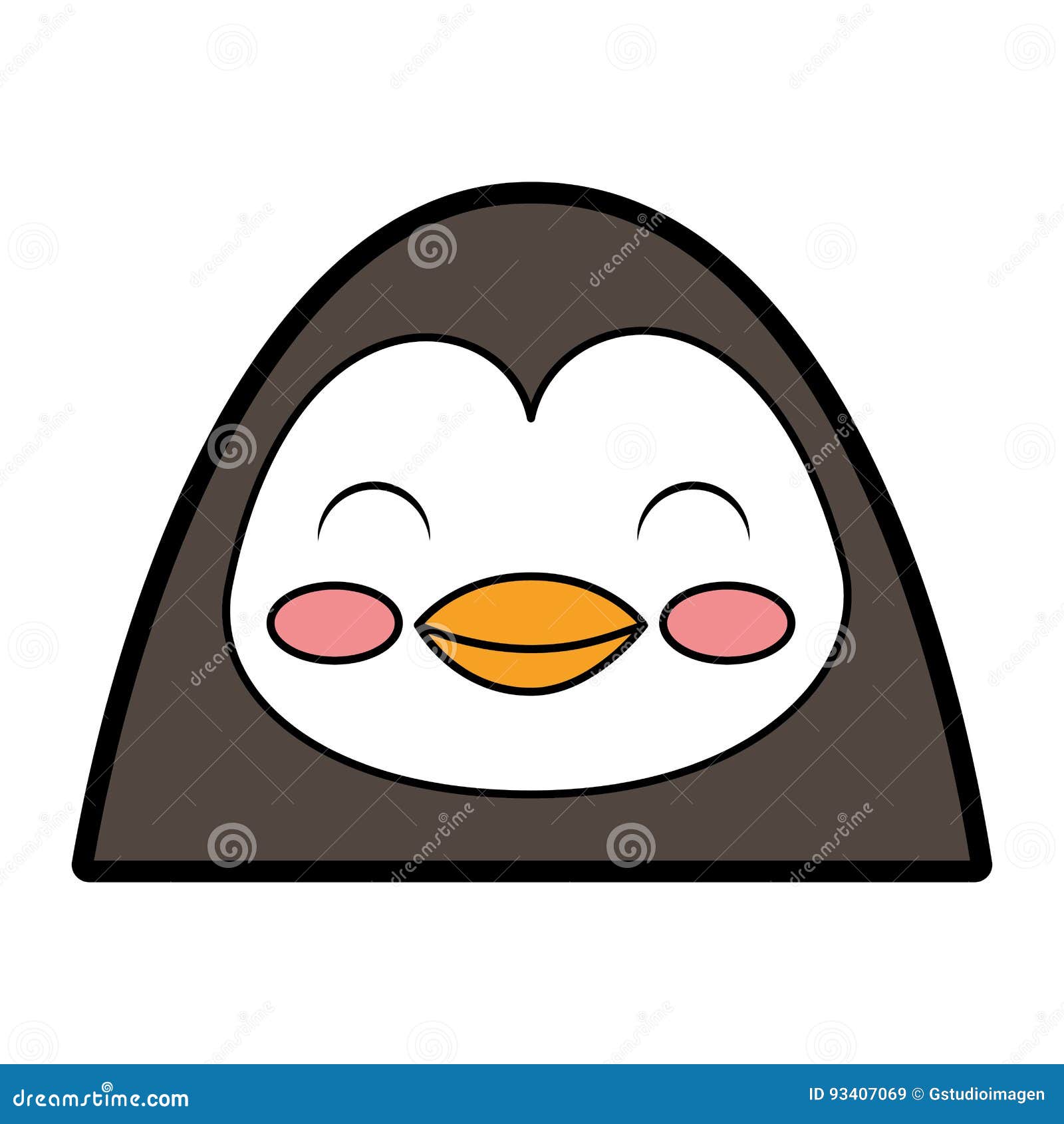 Cute penguin face cartoon stock vector. Illustration of icon - 93407069