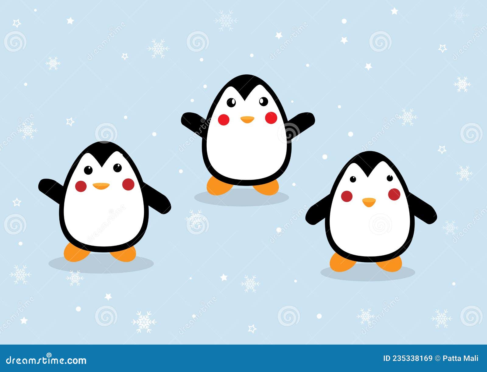Cute Penguin Gang To Welcome the Winter Holiday Background, Perfect for  Wallpaper, Backdrop, Postcard, and Background Stock Vector - Illustration  of star, decor: 235338169