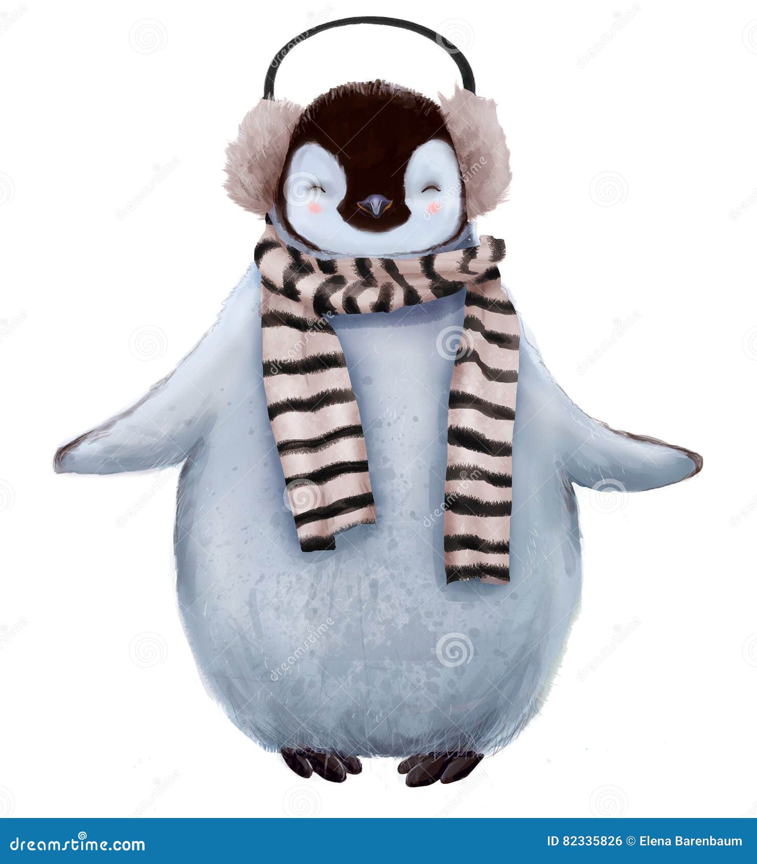 cute penguin with scarf