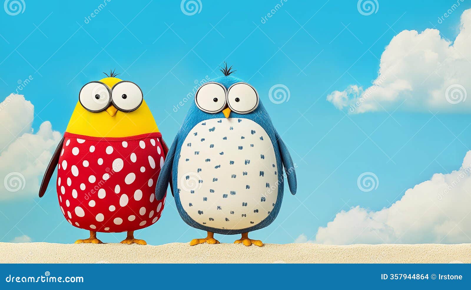 cute penguins background with copy space