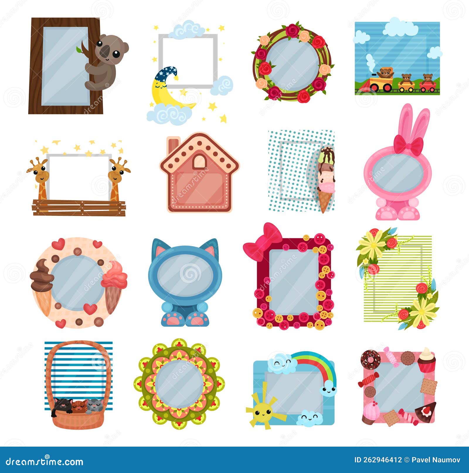Cute Photo Frames and Border for Picture and Photography Big Vector Set