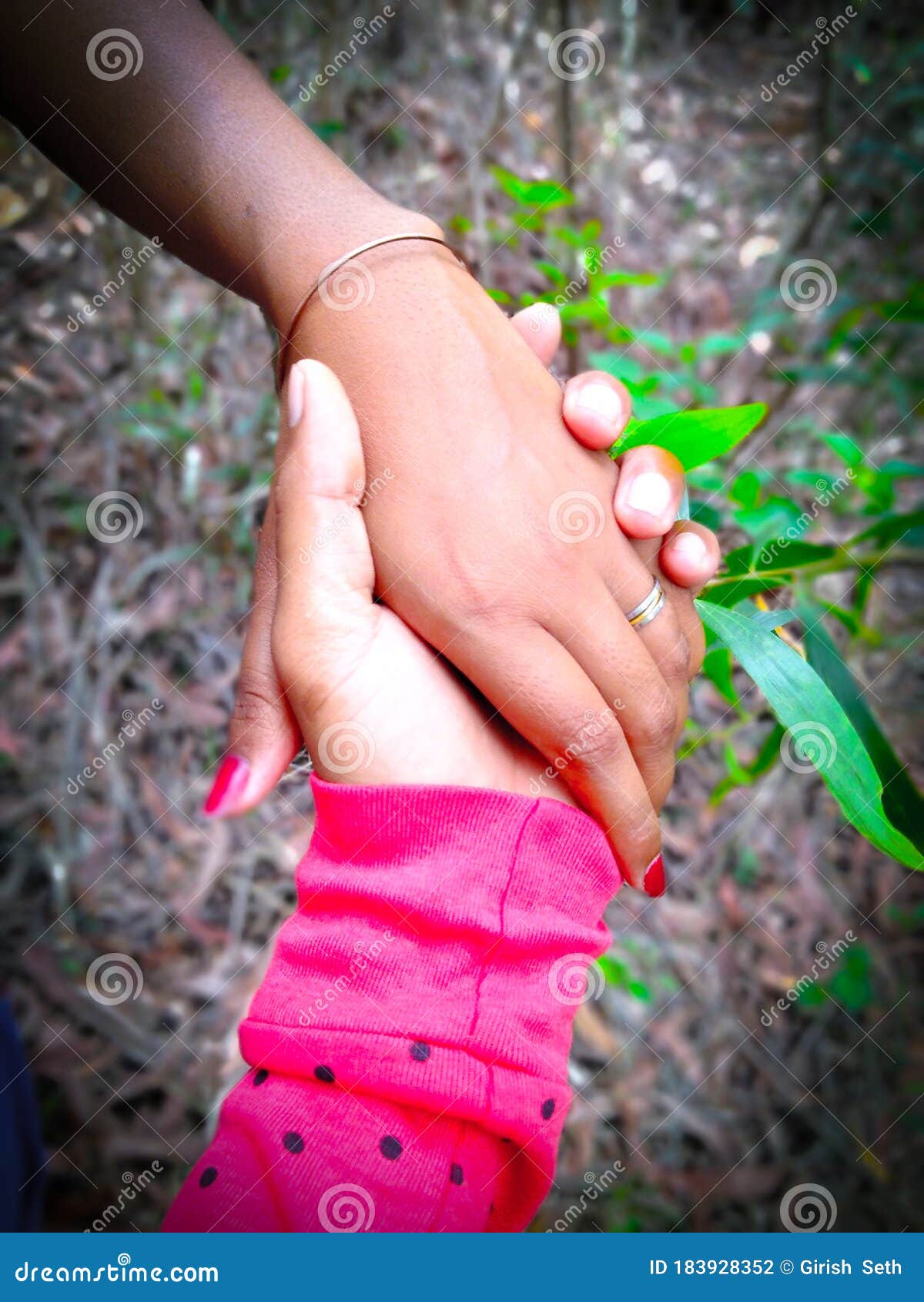 A Boy Holding A Girl S Hand Stock Photo Image Of Design Mode