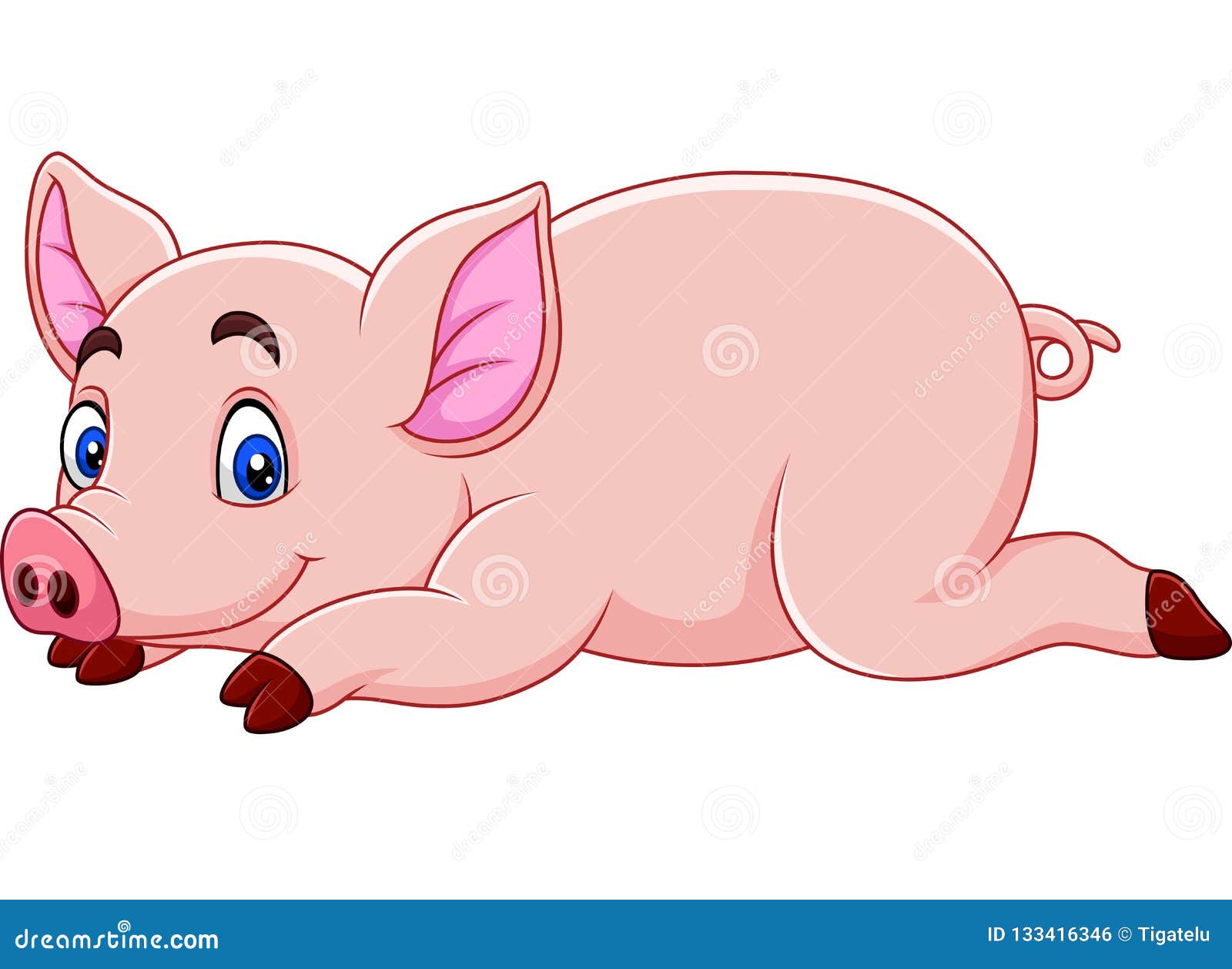 Cute pig cartoon stock vector. Illustration of laying 133416346