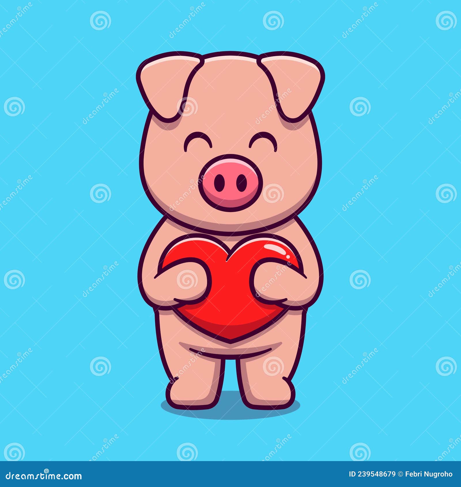 Premium Vector  Cute piggy illustration.