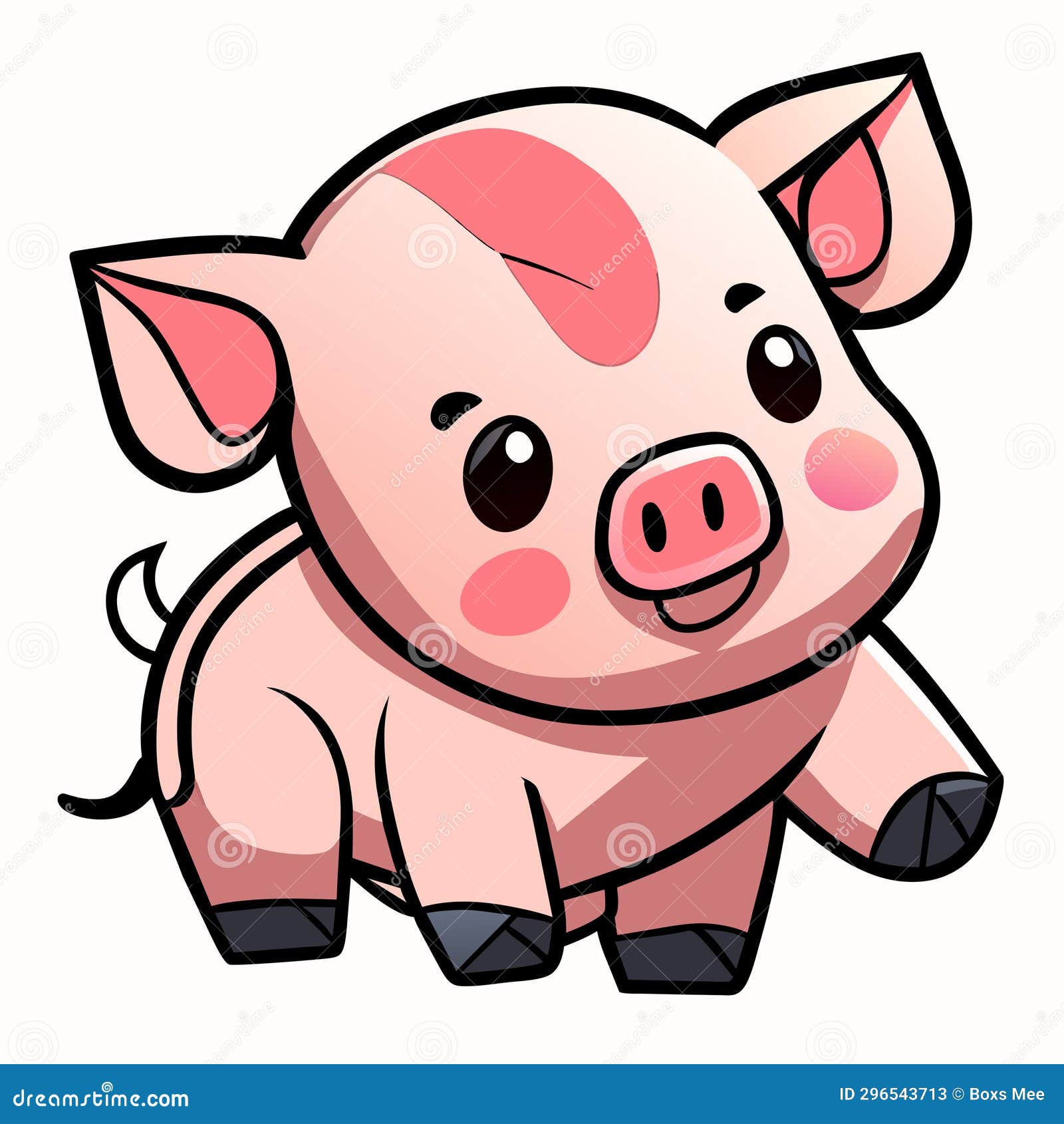 Cute Pig. Vector Illustration Isolated on a White Background. Cartoon ...
