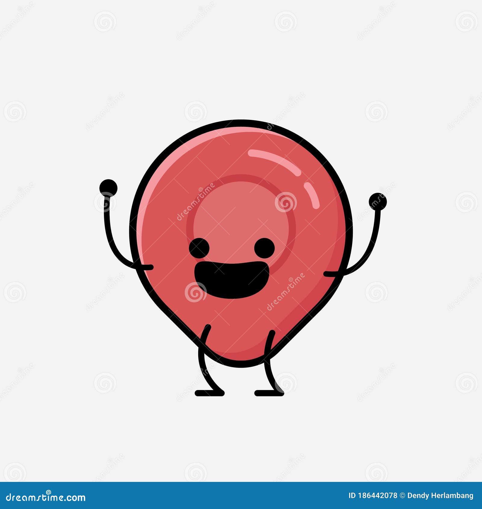 Cute Pin Point Icon Mascot Vector Character in Flat Design Style Stock