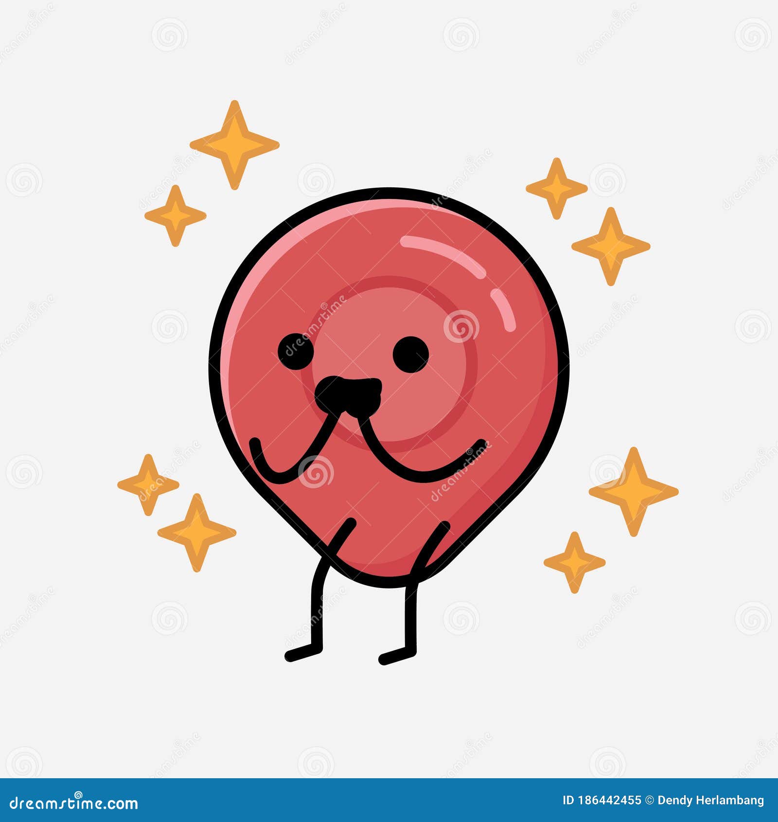 Cute Pin Point Icon Mascot Vector Character in Flat Design Style Stock