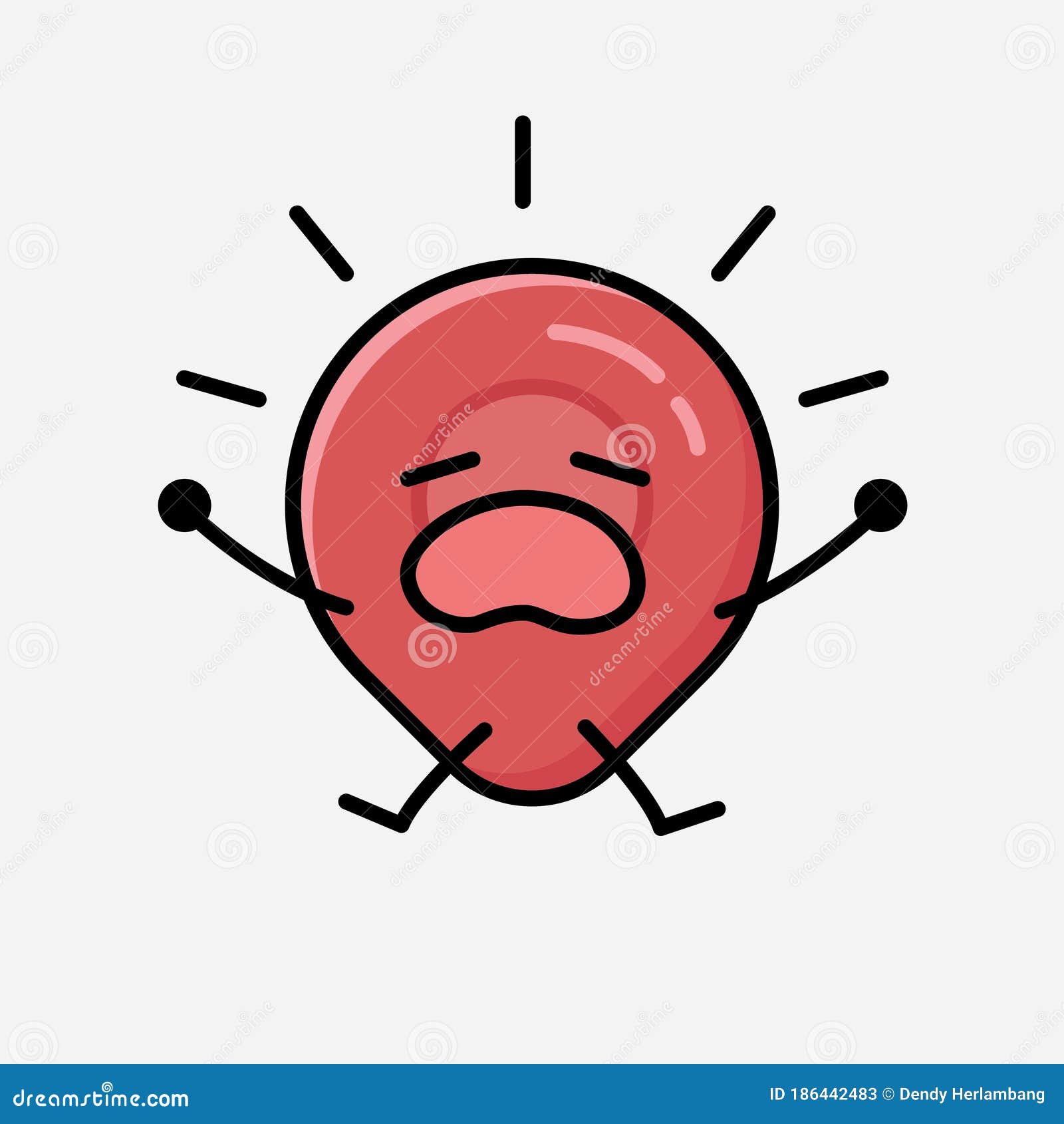 Cute Pin Point Icon Mascot Vector Character in Flat Design Style Stock