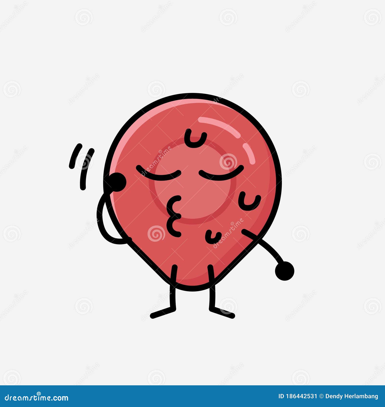 Cute Pin Point Icon Mascot Vector Character in Flat Design Style Stock